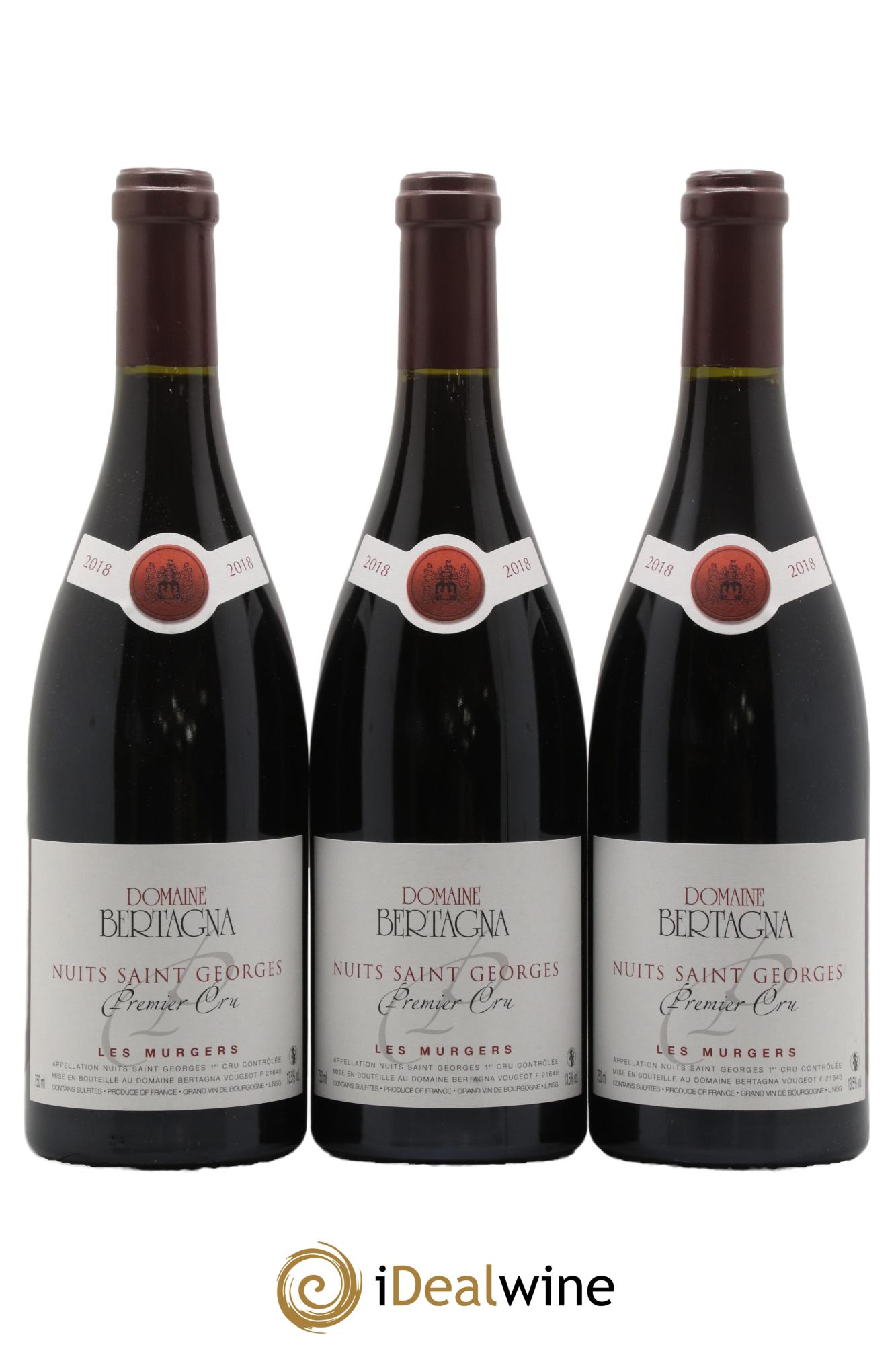 Nuits-Saint-Georges 1er Cru Les Murgers Bertagna 2018 - Lot de 3 bouteilles - 0