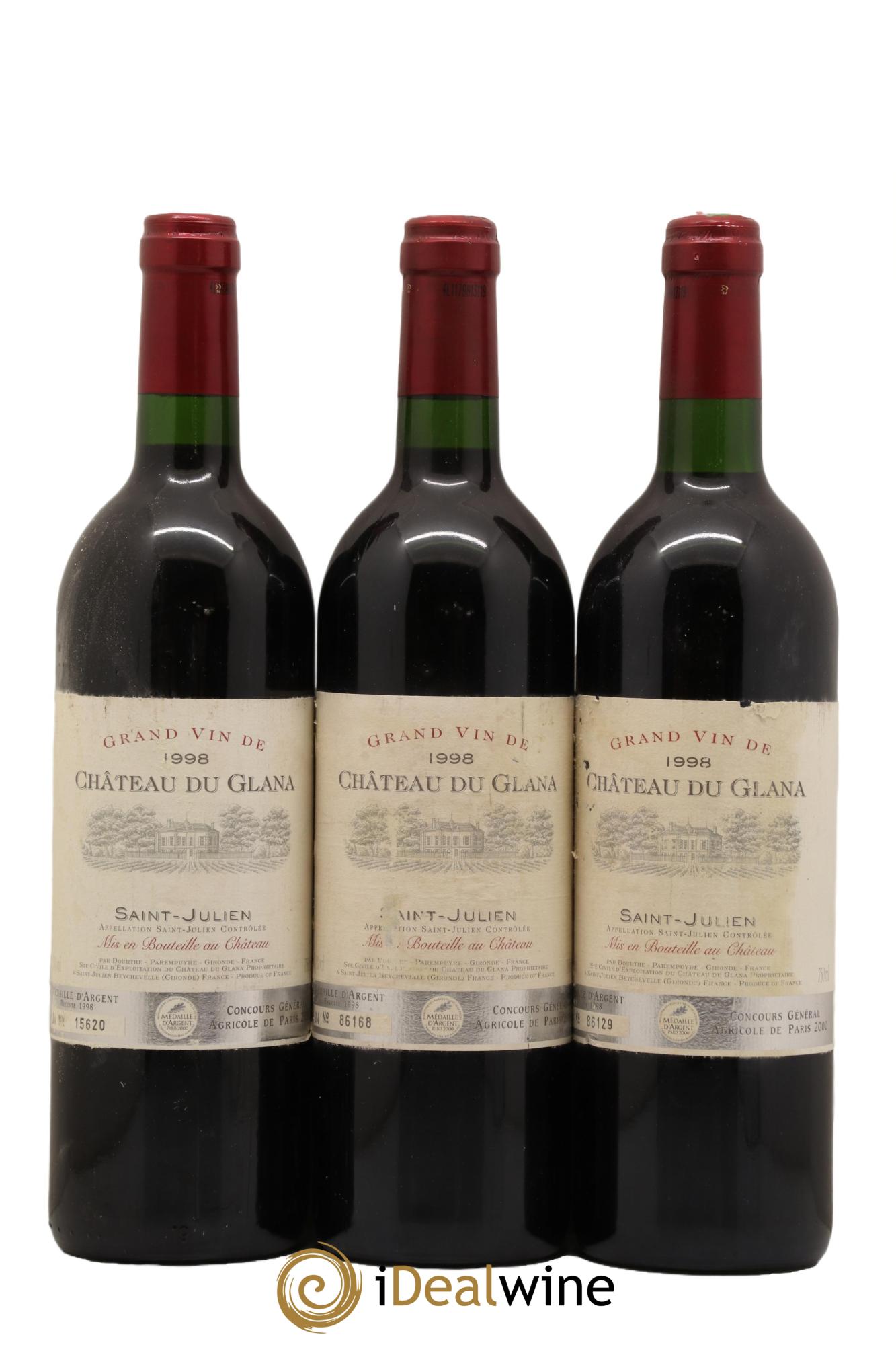 Château du Glana 1998 - Lot de 3 bouteilles - 0