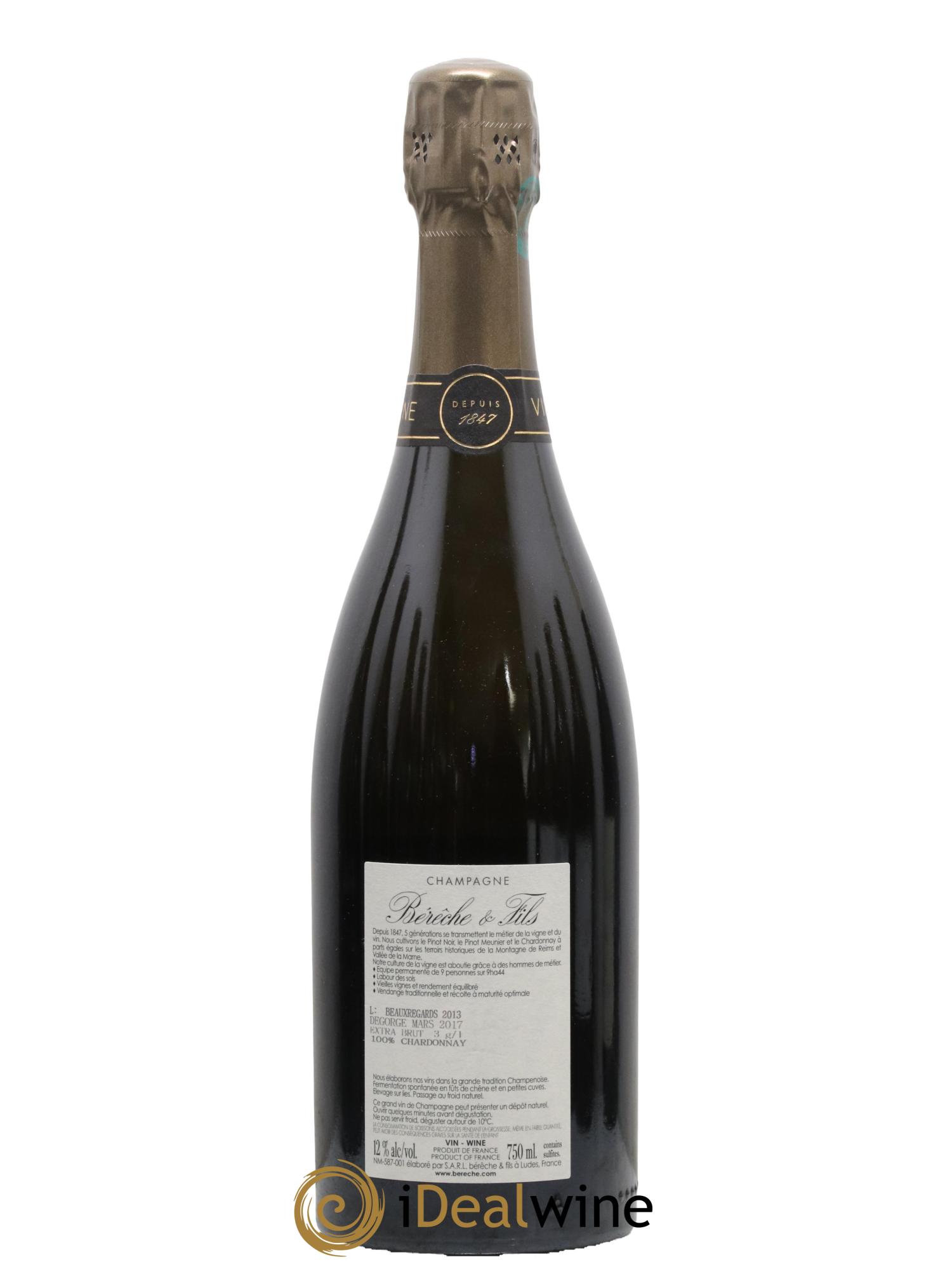 Les Beaux Regards Extra-Brut Bérêche et Fils 2013 - Lot de 1 bouteille - 1