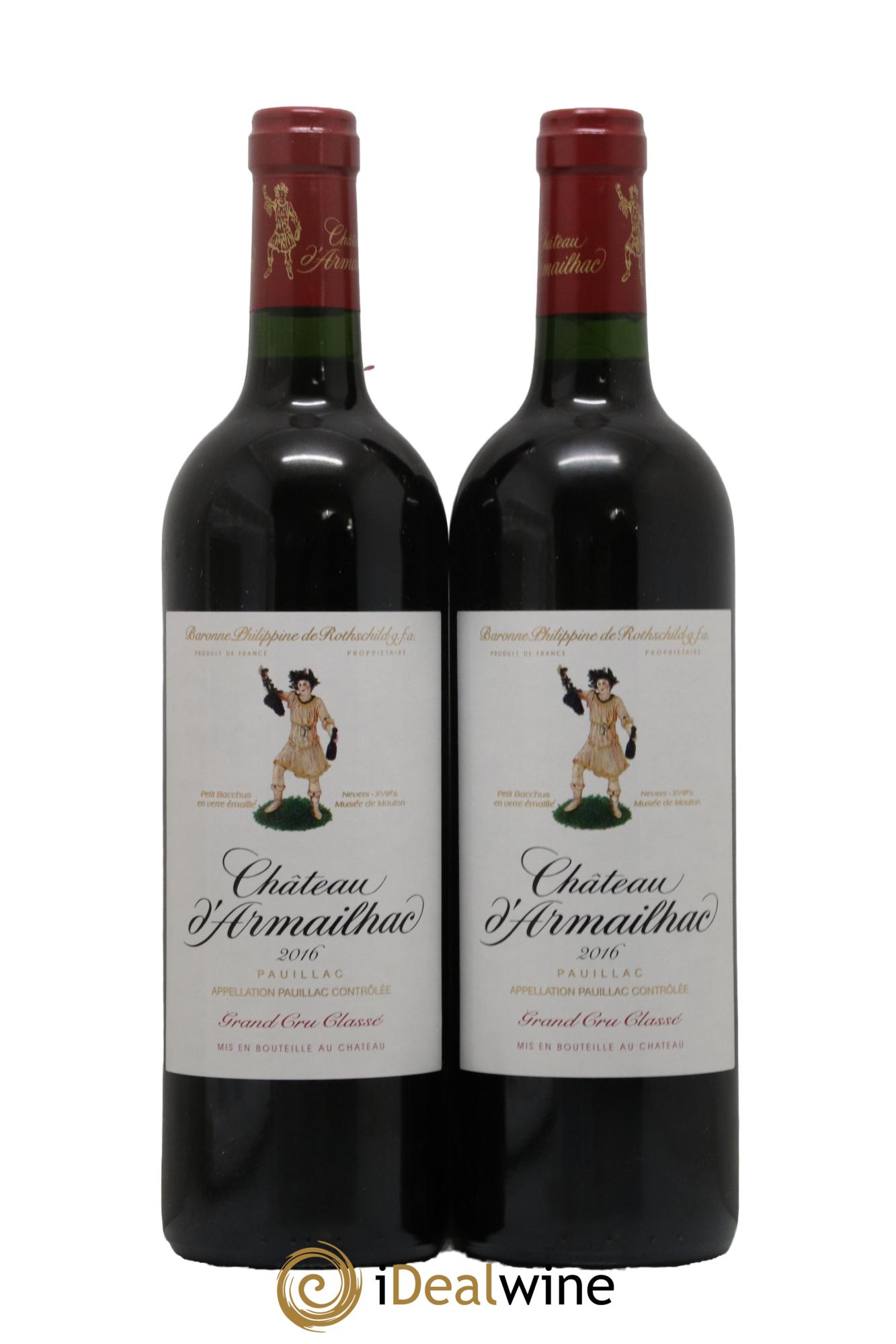 Château d' Armailhac - Mouton Baron(ne) Philippe 5ème Grand Cru Classé 2016 - Lot de 2 bouteilles - 0