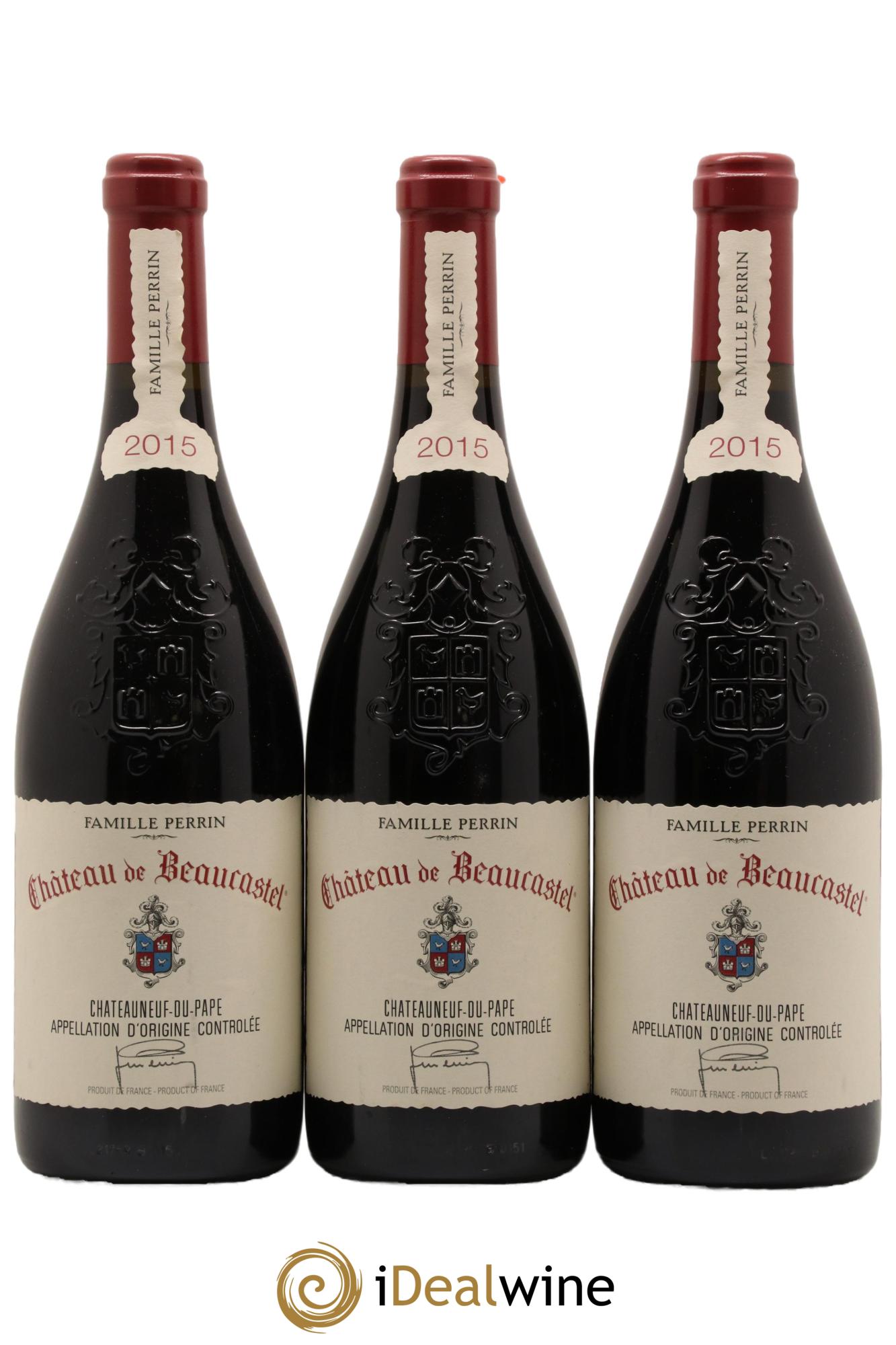 Châteauneuf-du-Pape Château de Beaucastel Famille Perrin 2015 - Lot de 3 bouteilles - 0