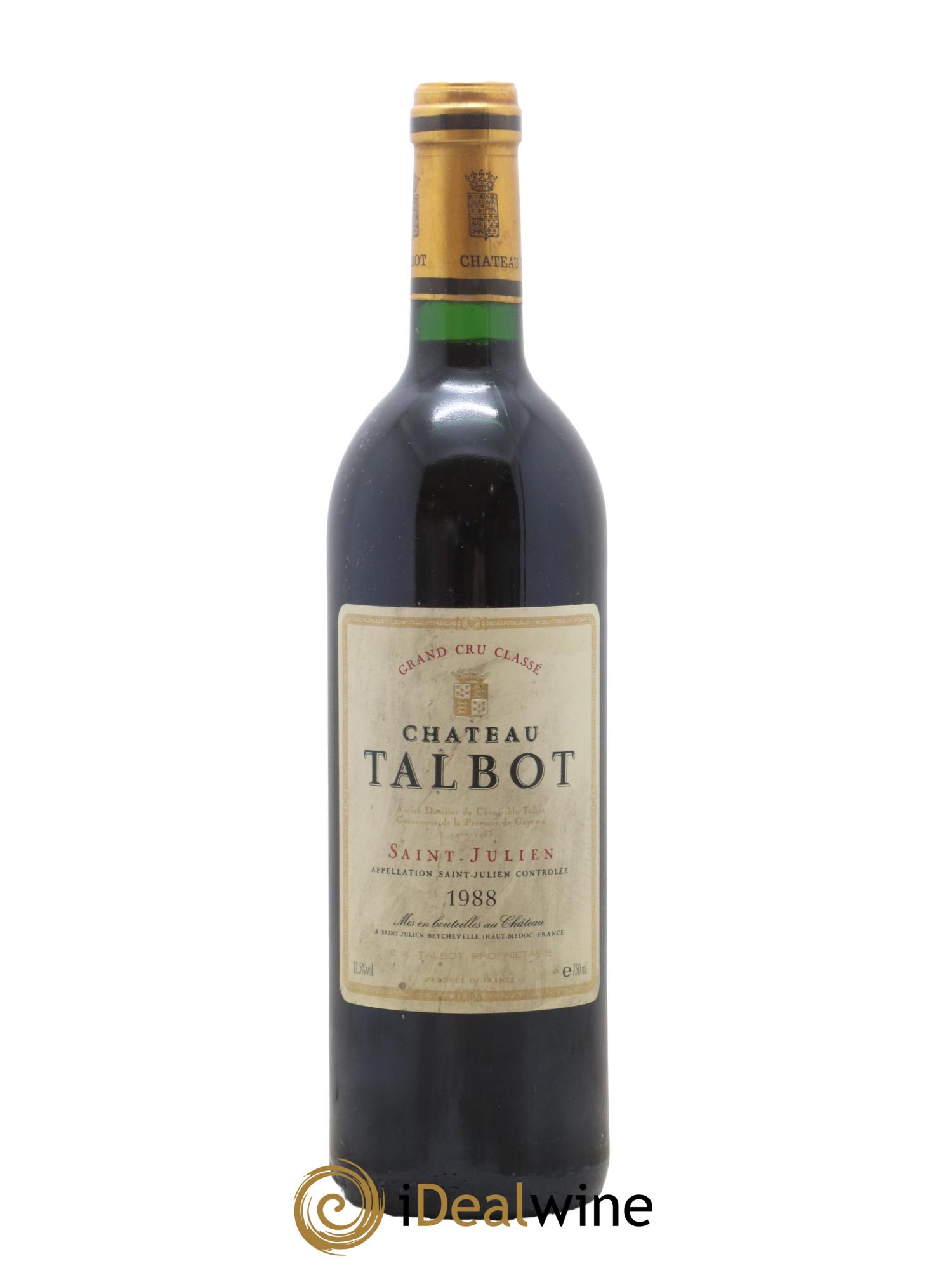 Château Talbot 4ème Grand Cru Classé 1988 - Lot de 1 bouteille - 0