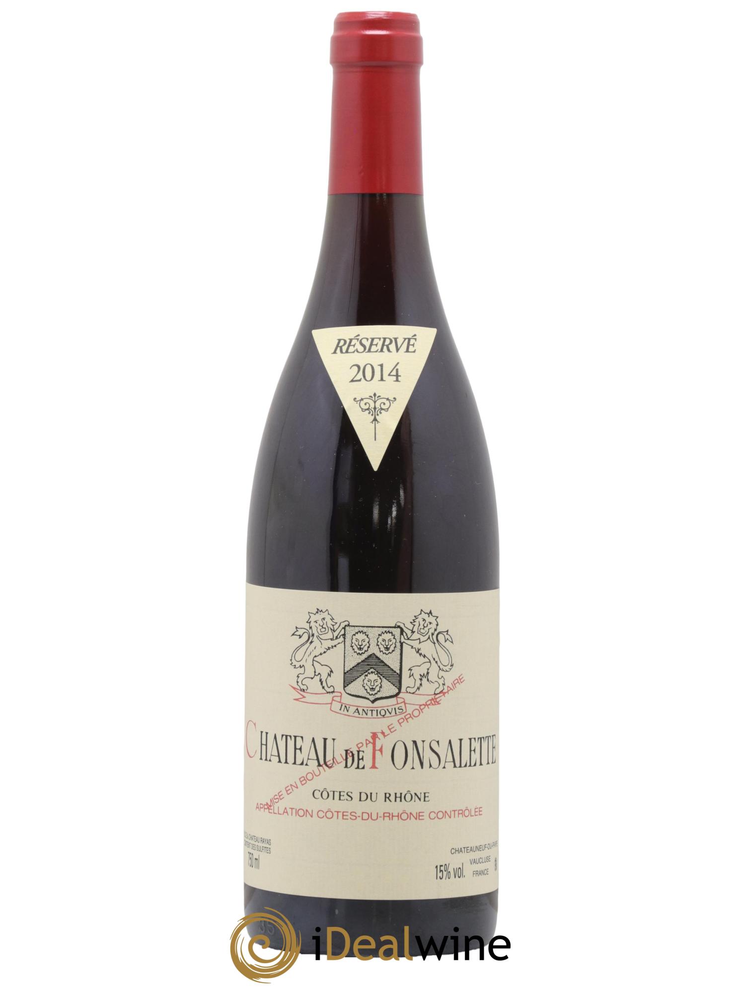 Côtes-du-Rhône Château de Fonsalette Emmanuel Reynaud 2014 - Lot de 1 bouteille - 0