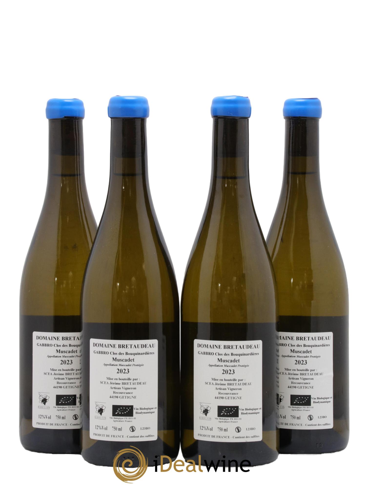 Muscadet-Sèvre-et-Maine Gabbro Clos des Bouquinardières Jérôme Bretaudeau - Domaine de Bellevue 2023 - Lot de 4 bouteilles - 1