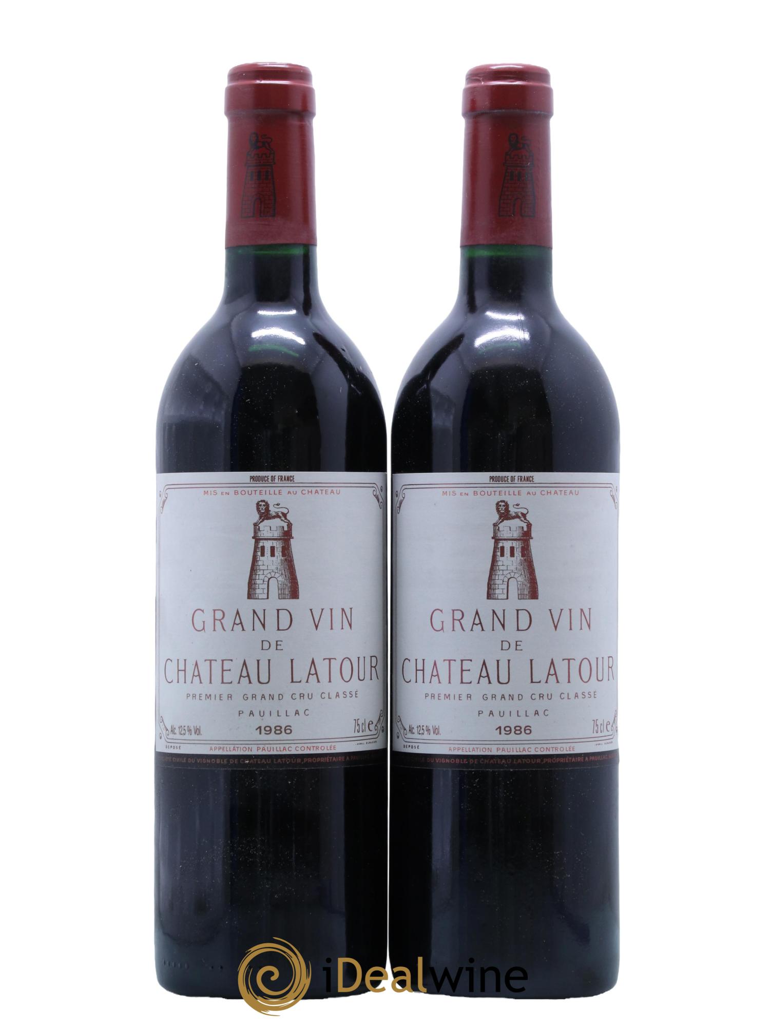 Château Latour 1er Grand Cru Classé 1986 - Lot de 2 bouteilles - 0