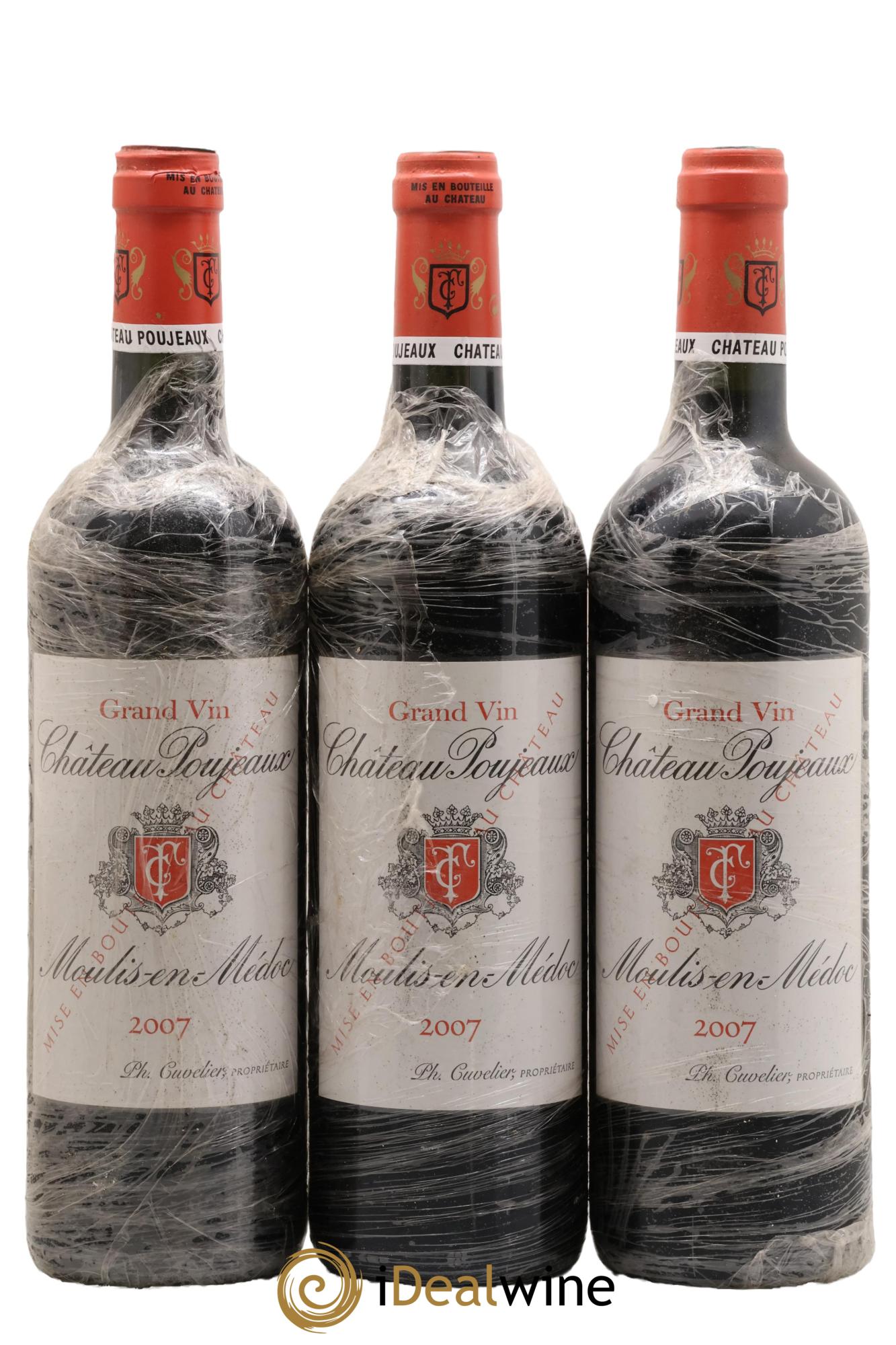 Château Poujeaux 2007 - Posten von 3 Flaschen - 0