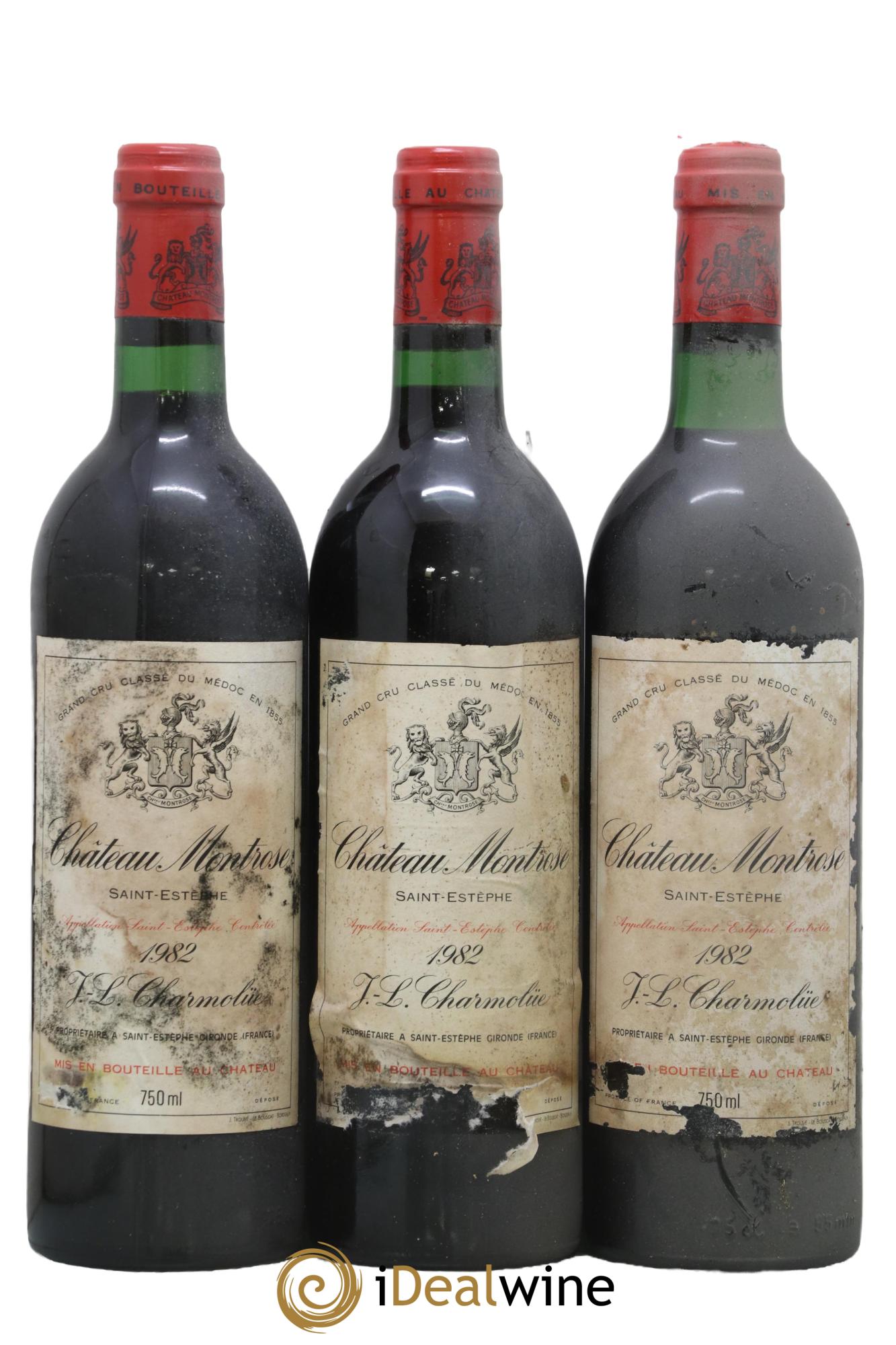 Château Montrose 2ème Grand Cru Classé 1982 - Lot de 3 bouteilles - 0