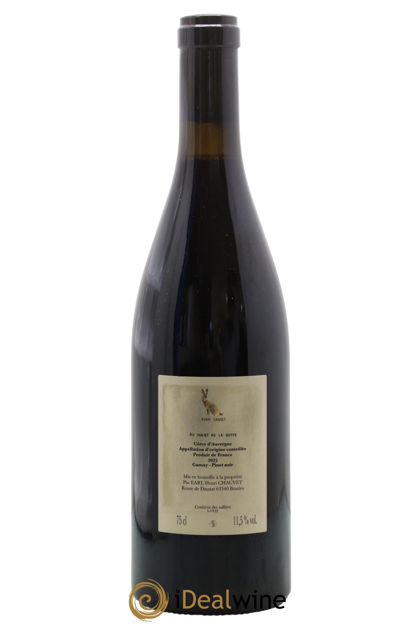 Côtes d'Auvergne Au Chant de la Huppe Henri Chauvet 2022 - Lot de 1 bouteille - 1