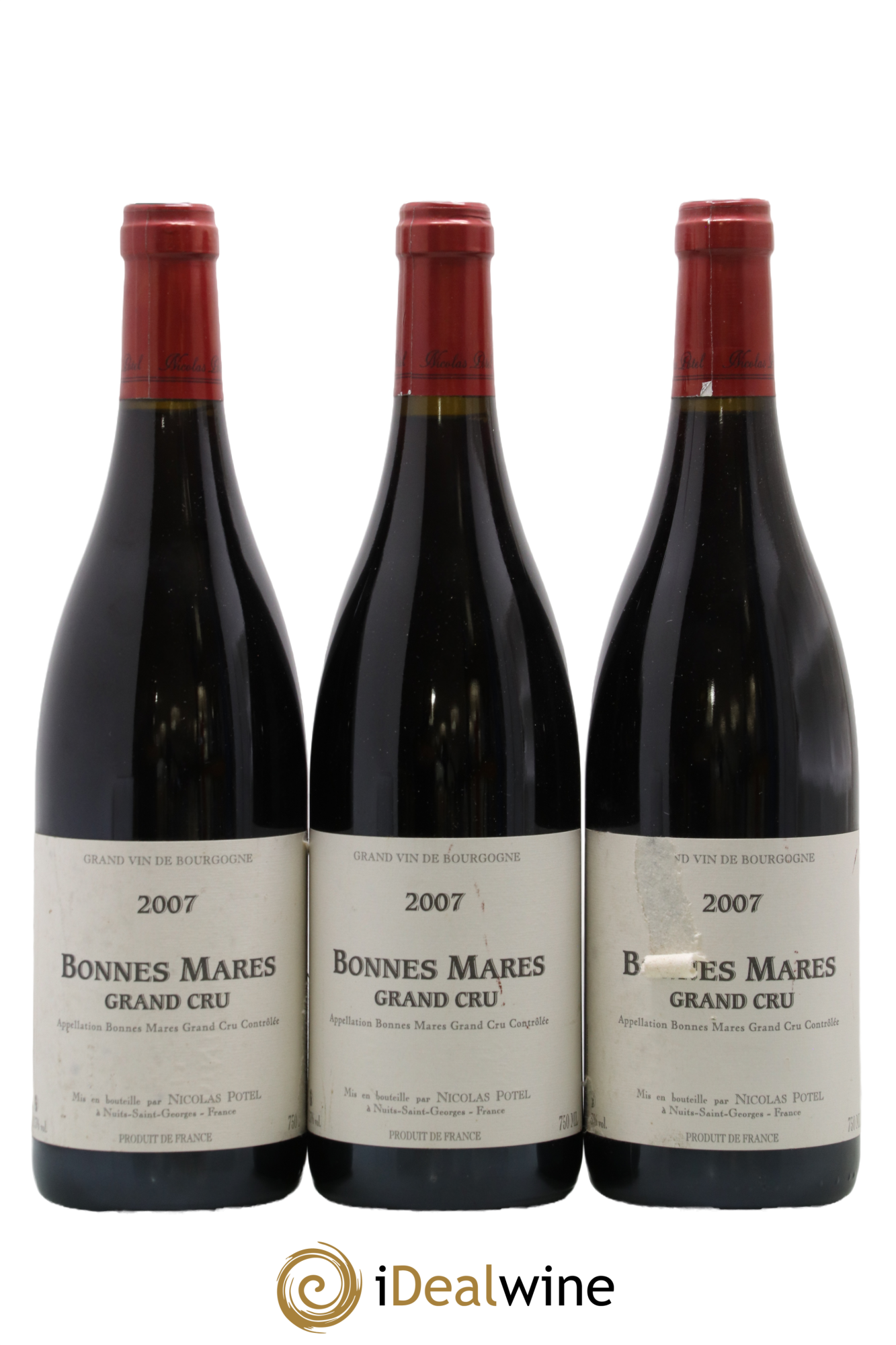 Bonnes-Mares Grand Cru Nicolas Potel 2007 - Lot de 3 bouteilles - 0