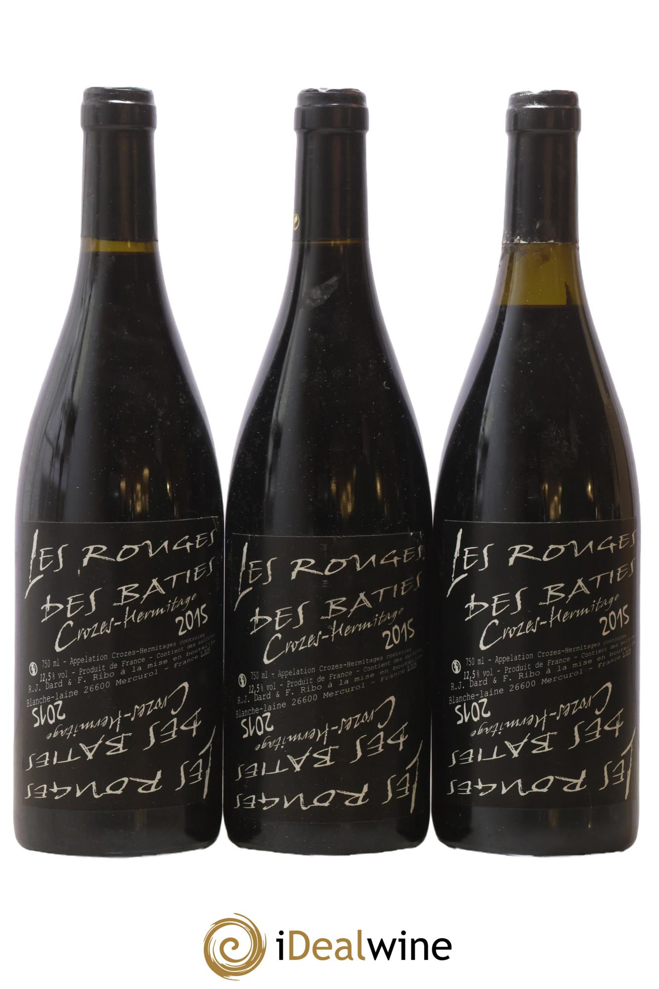 Crozes-Hermitage Les Rouges des Bâties Dard et Ribo (Domaine) 2015 - Lot of 3 bottles - 0