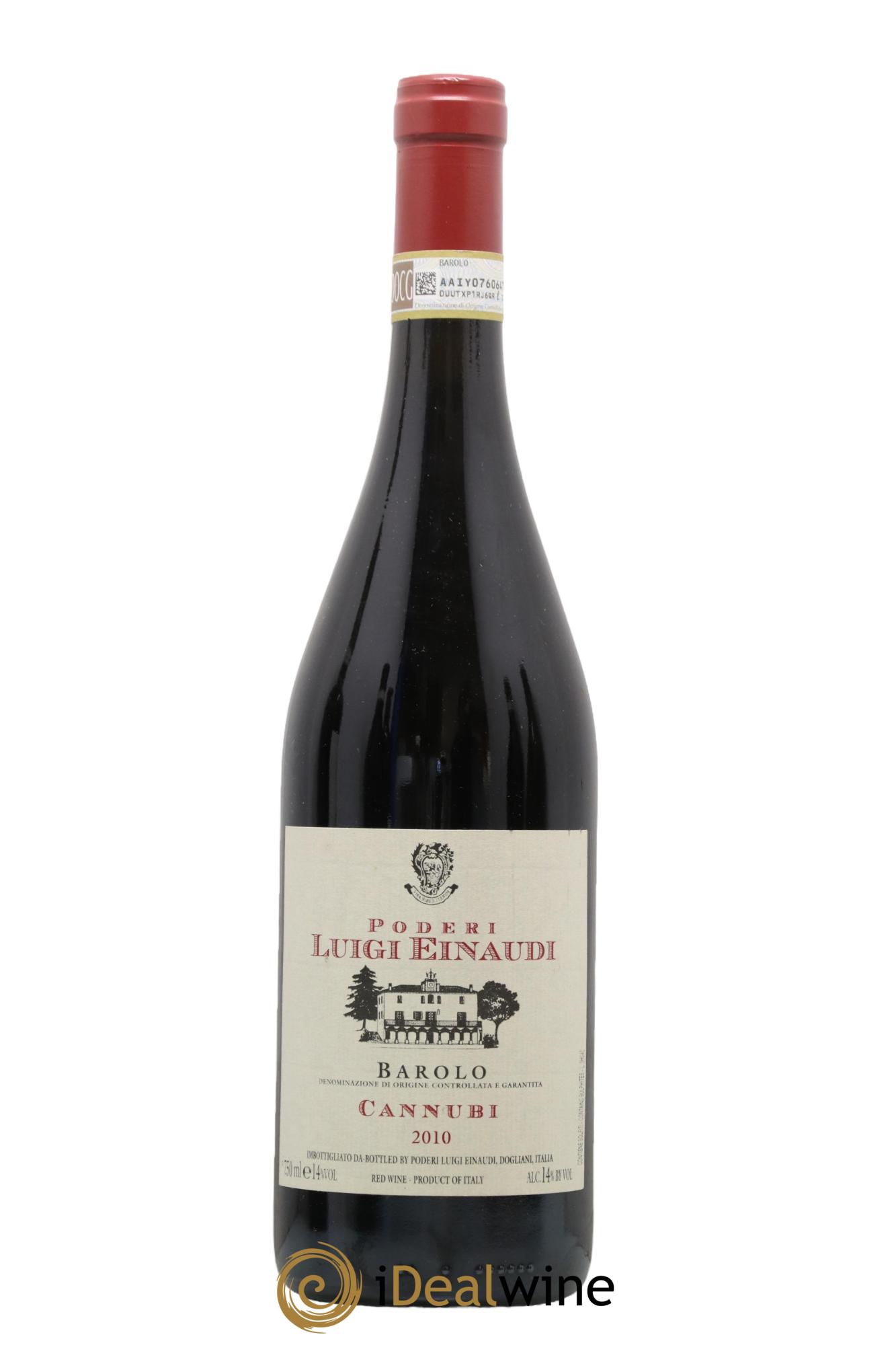 Barolo Cannubi Poderi Luigi Einaudi 2010 - Lot de 1 bouteille - 0