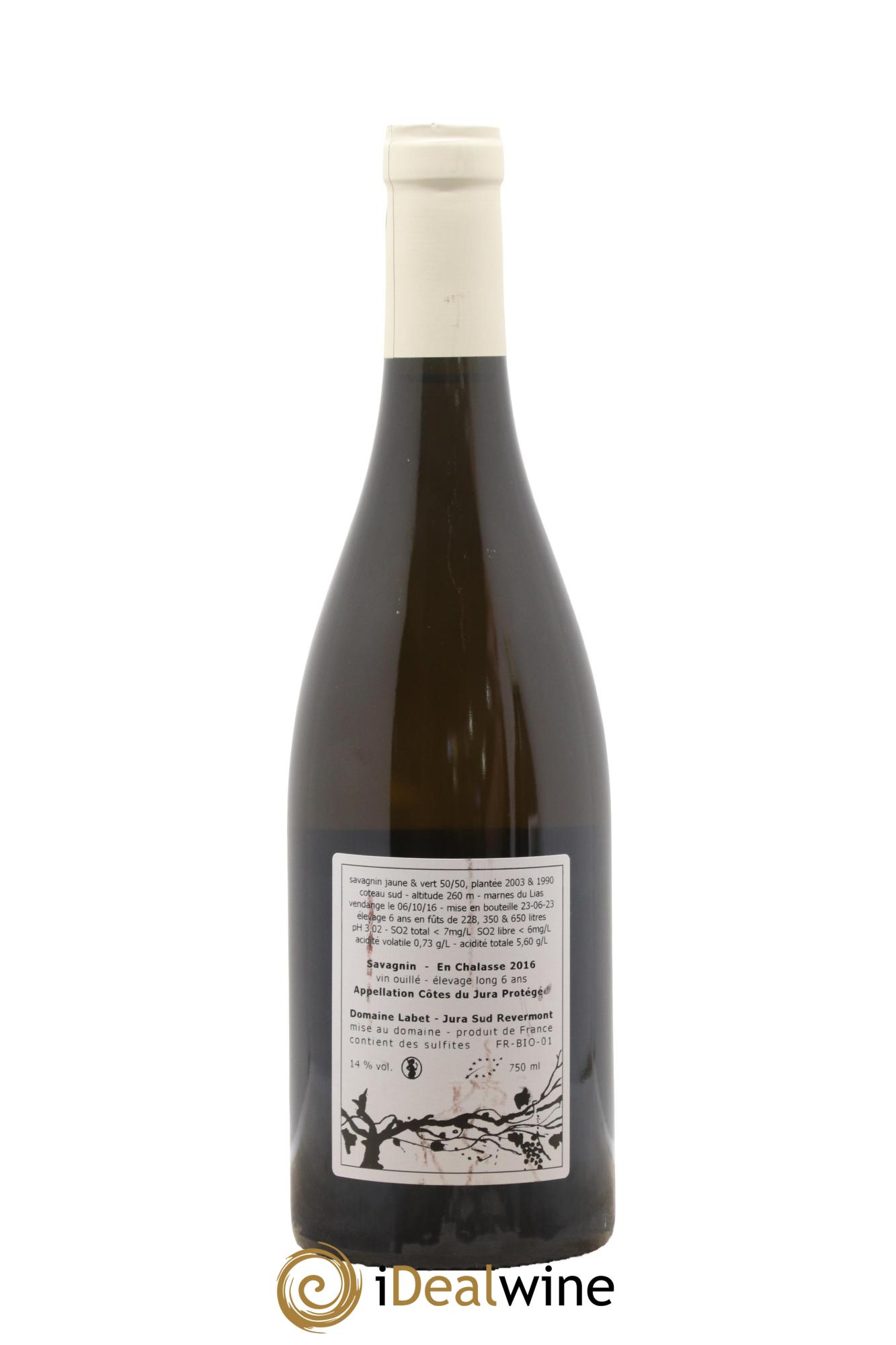 Côtes du Jura Savagnin en Chalasse Elevage Long Romain - Julien - Charline Labet 2016 - Lot de 1 bouteille - 1