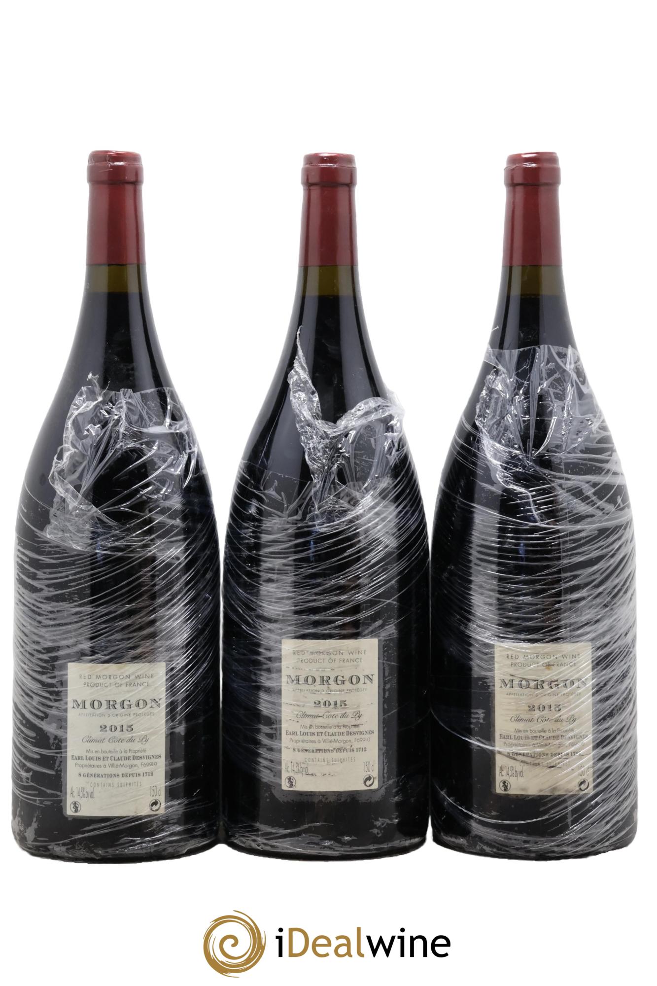 Morgon Côte du Py Louis-Claude Desvignes 2015 - Lote de 3 Magnum - 1