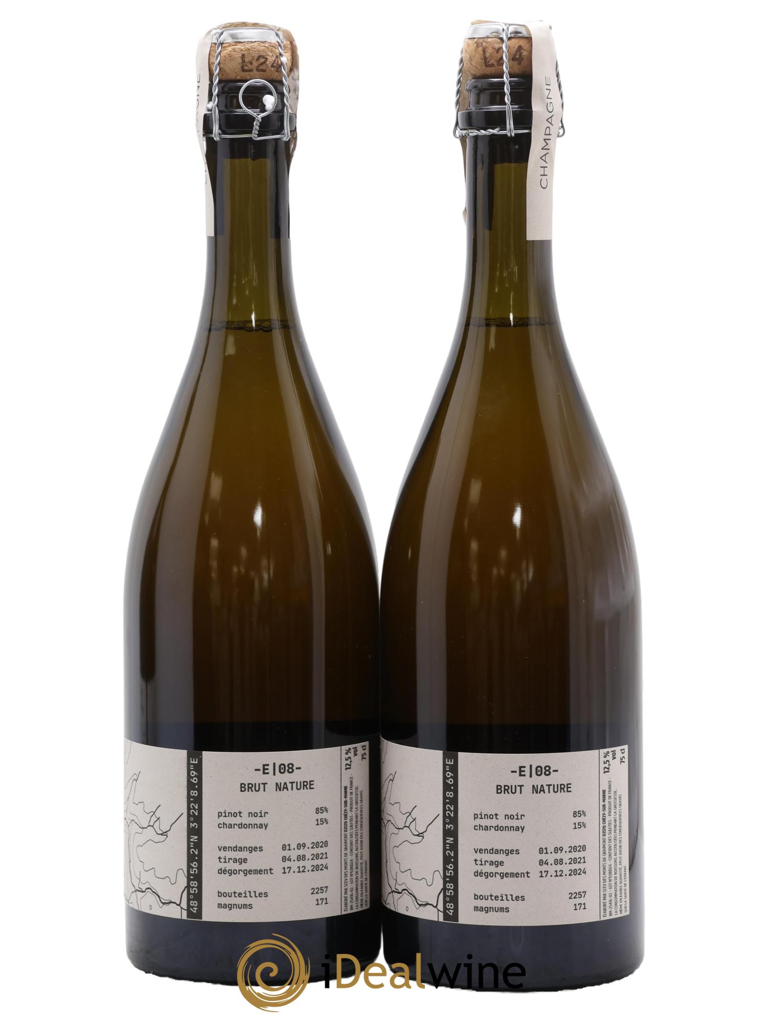 Champagne E 08 Tom Gauditiabois 2020 - Lot de 2 bouteilles - 1