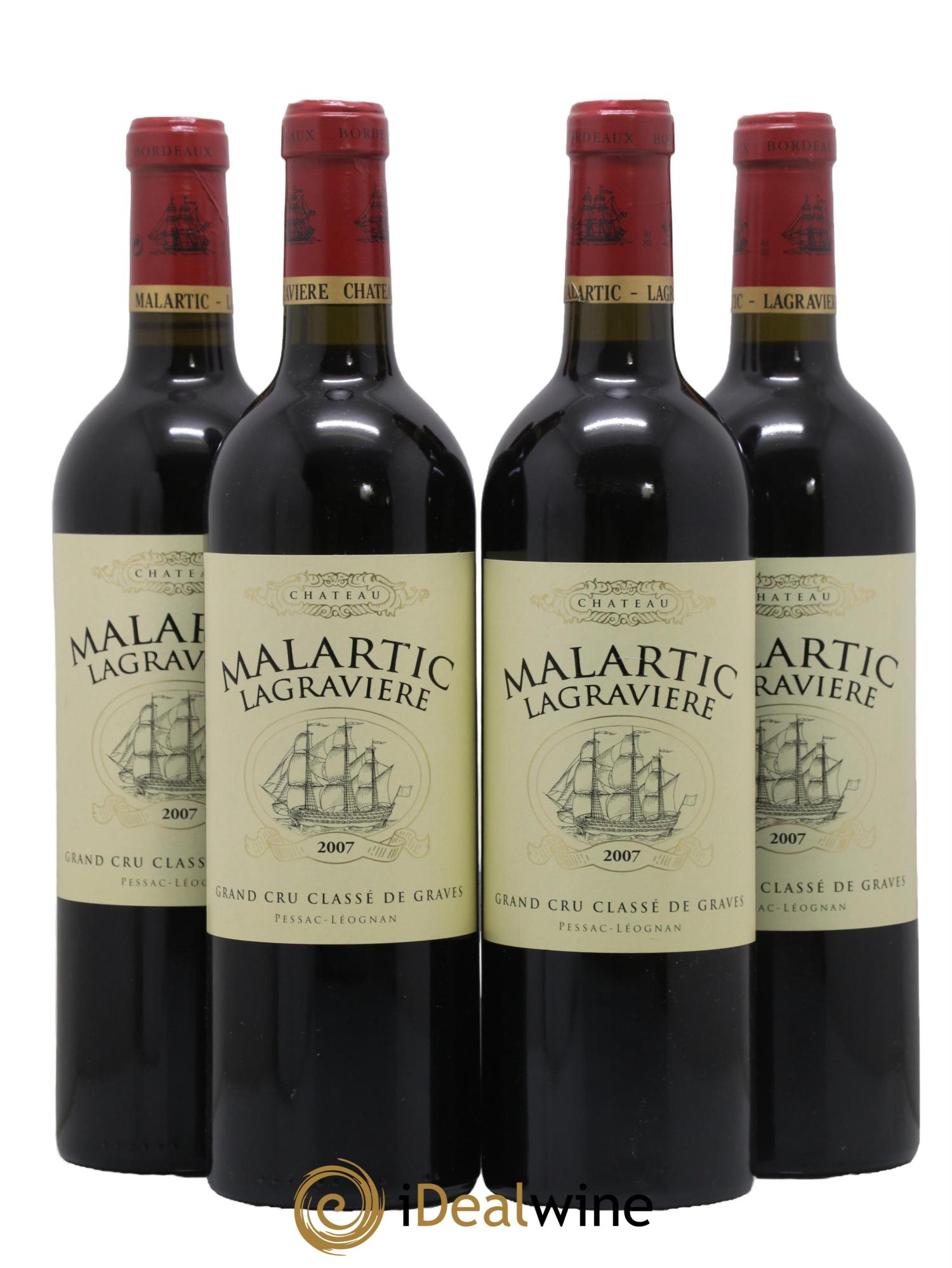 Château Malartic-Lagravière Cru Classé de Graves 2007 - Lot de 4 bouteilles - 0