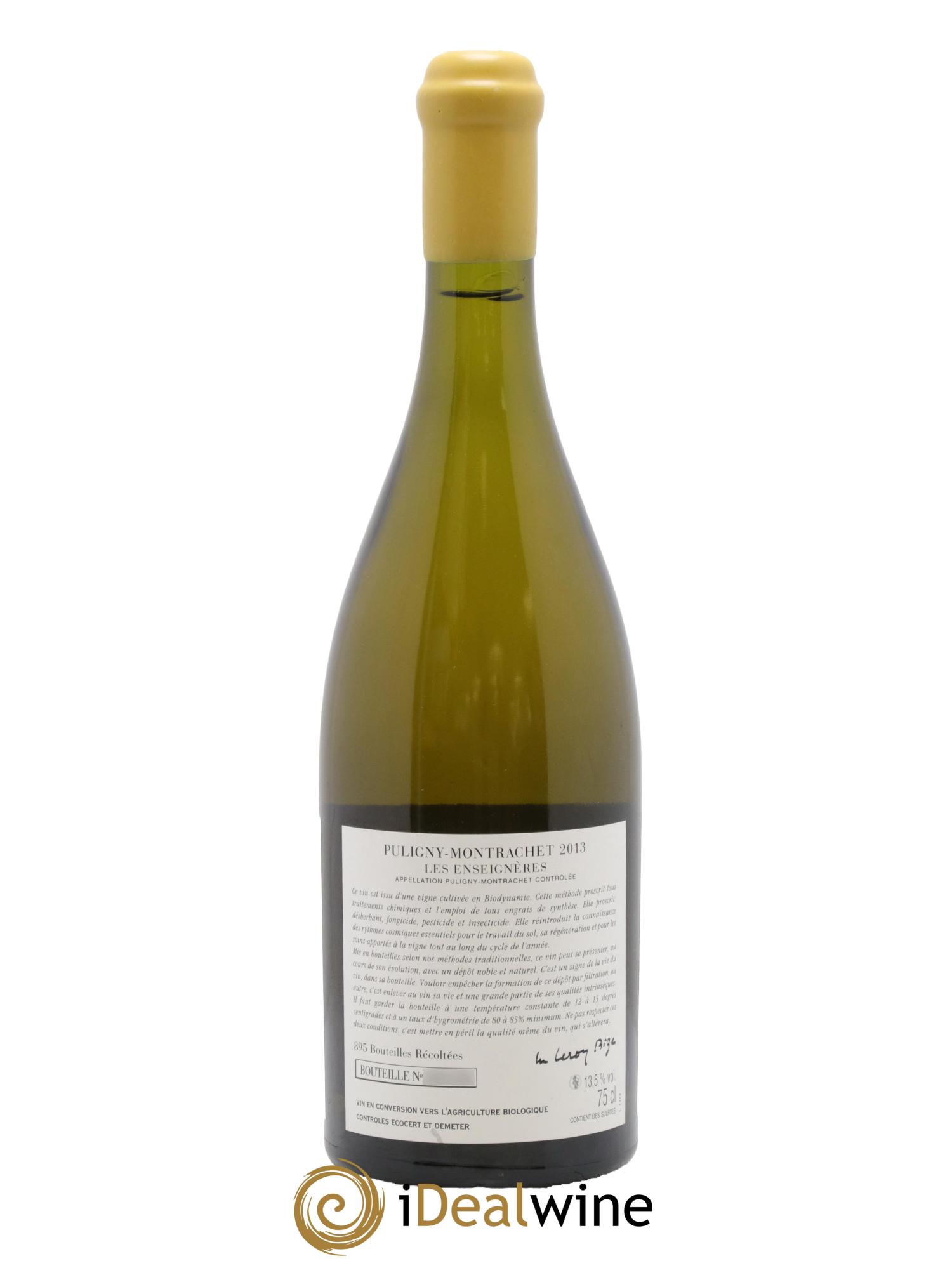 Puligny-Montrachet Les Enseignères d'Auvenay (Domaine) 2013 - Posten von 1 Flasche - 1