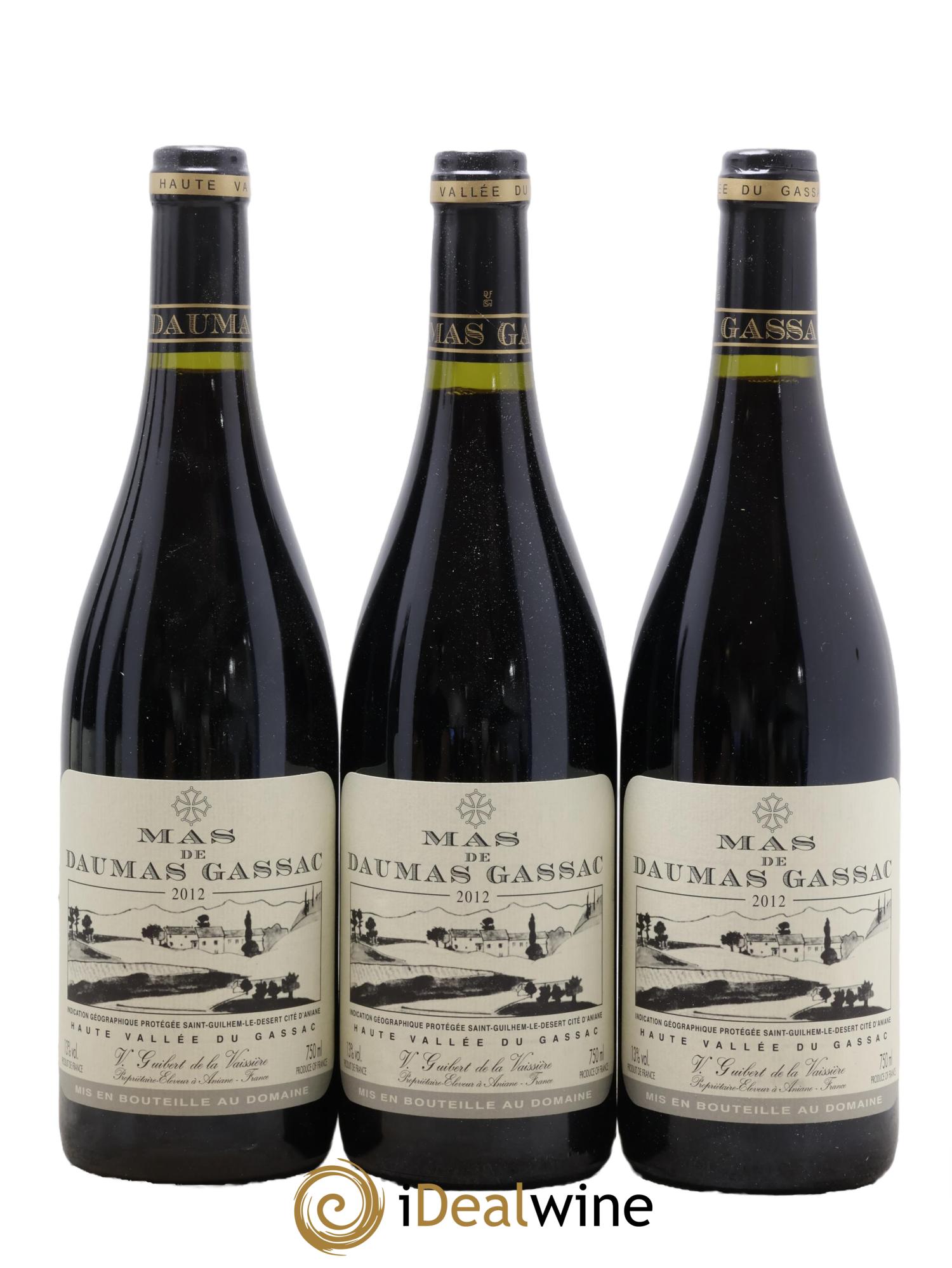 IGP St Guilhem-le-Désert - Cité d'Aniane Mas Daumas Gassac Famille Guibert de La Vaissière 2012 - Lot of 6 bottles - 1