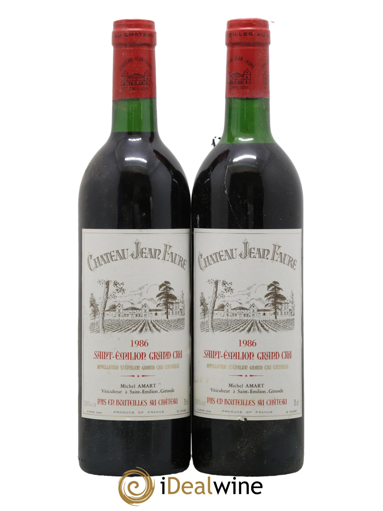 Château Jean Faure Grand Cru Classé 1986 - Lot de 2 bouteilles - 0