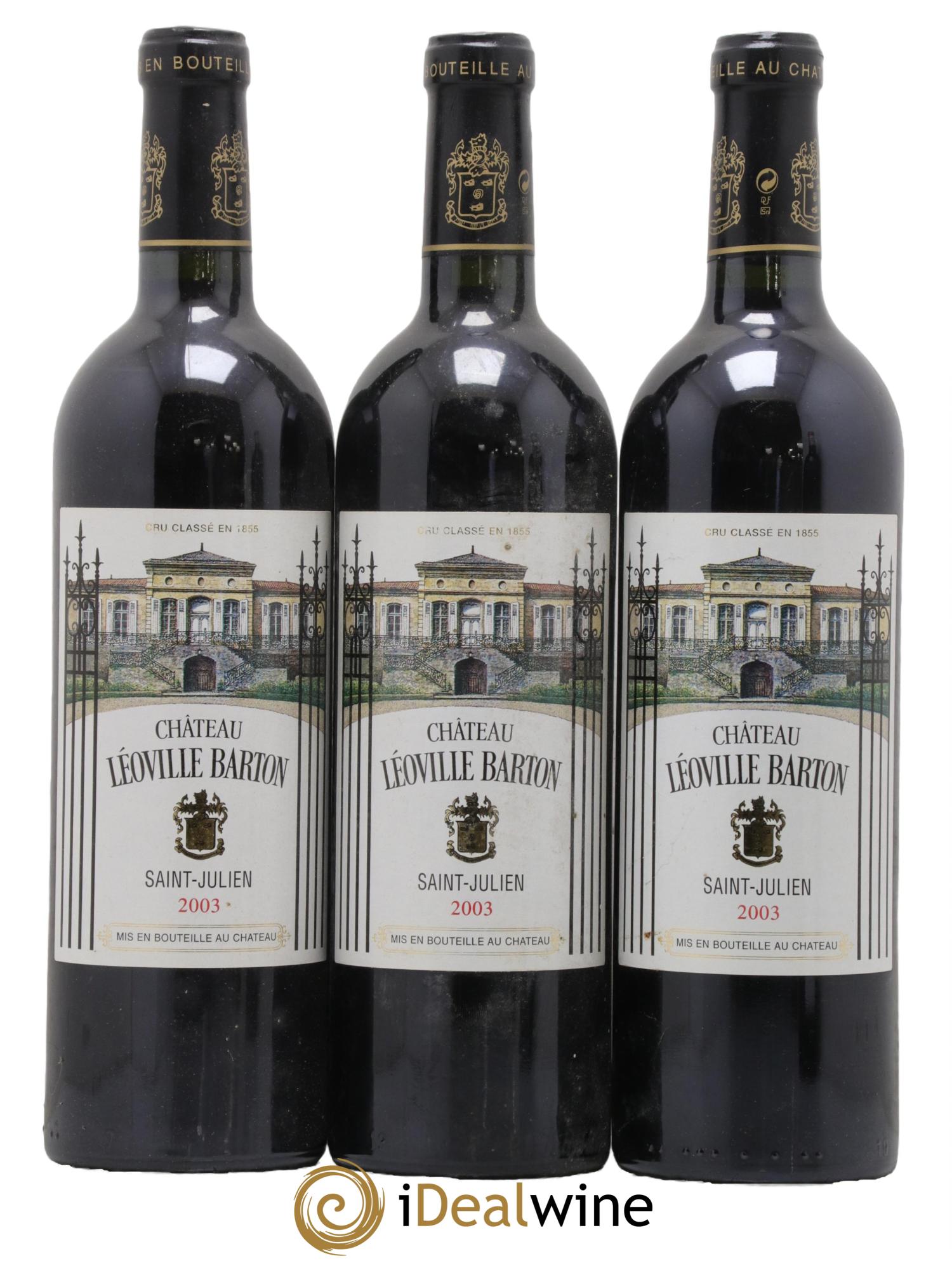 Château Léoville Barton 2ème Grand Cru Classé 2003 - Lot de 3 bouteilles - 0