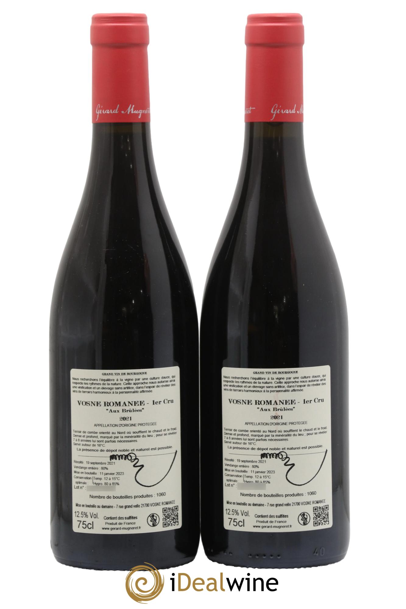Vosne-Romanée 1er Cru Les Brulées Gérard Mugneret 2021 - Lotto di 2 bottiglie - 1