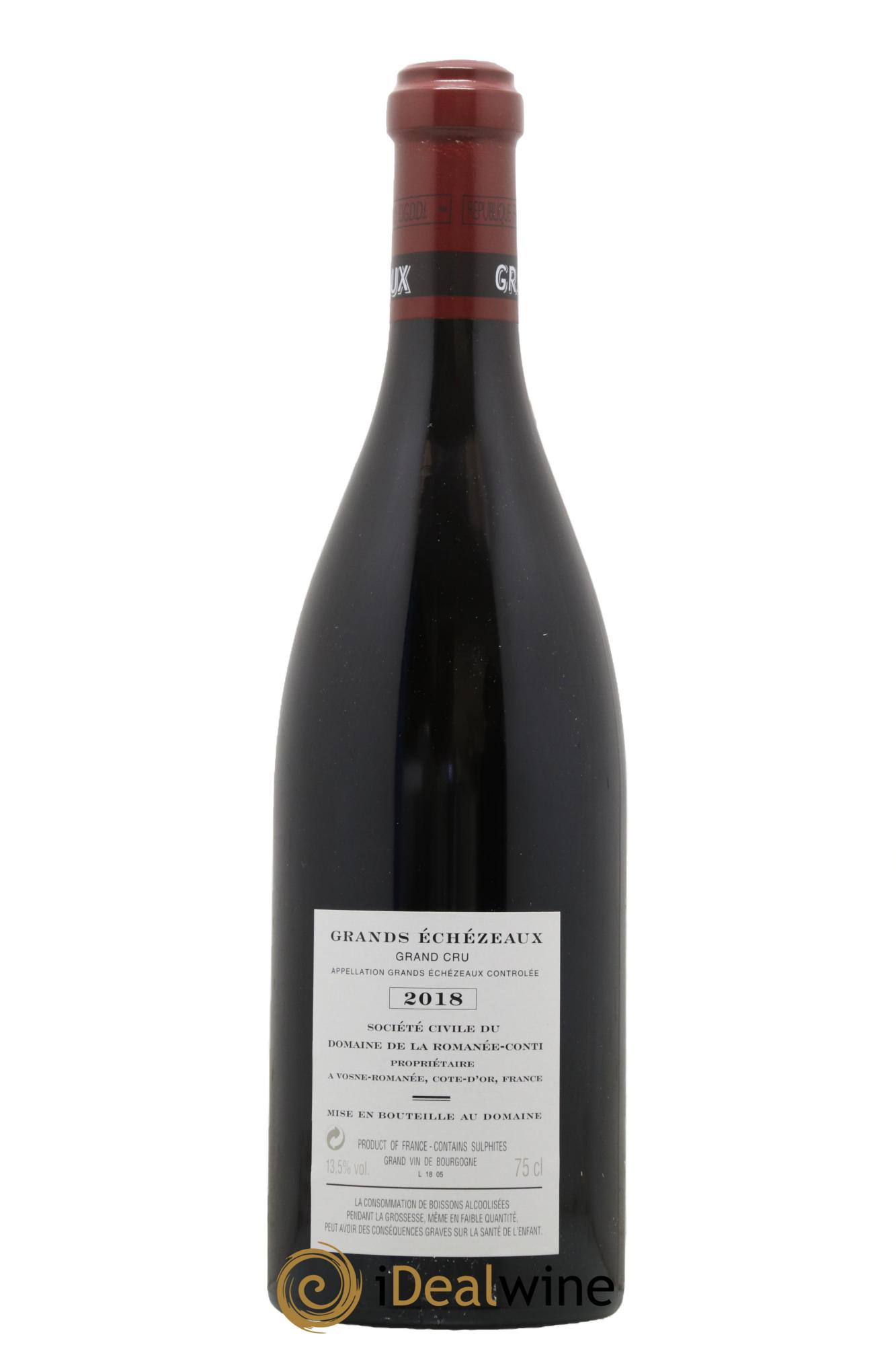 Grands-Echezeaux Grand Cru Domaine de la Romanée-Conti  2018 - Posten von 1 Flasche - 1