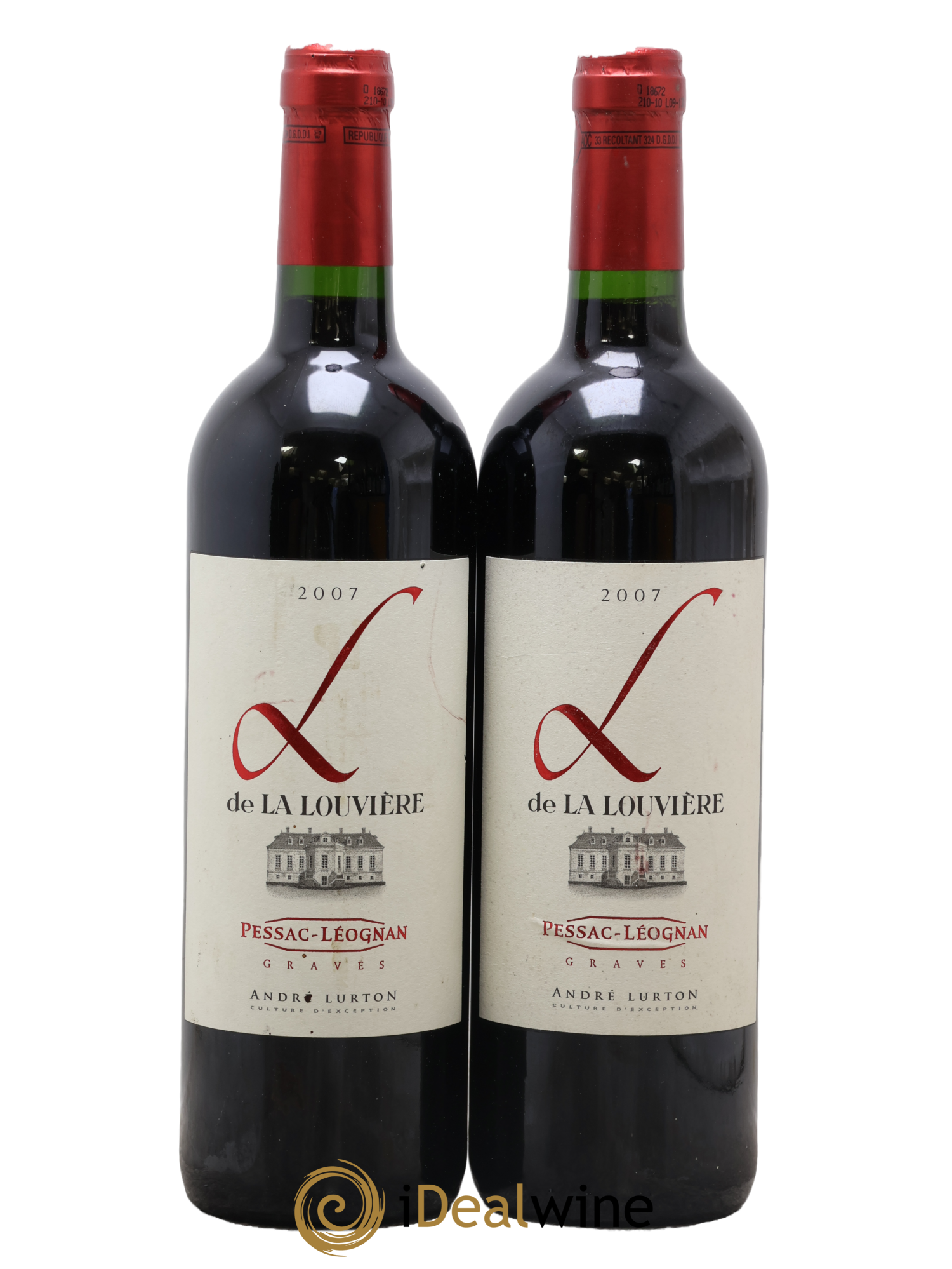 Pessac-Léognan L Du Château La Louvière 2007 - Lot de 2 bouteilles - 0