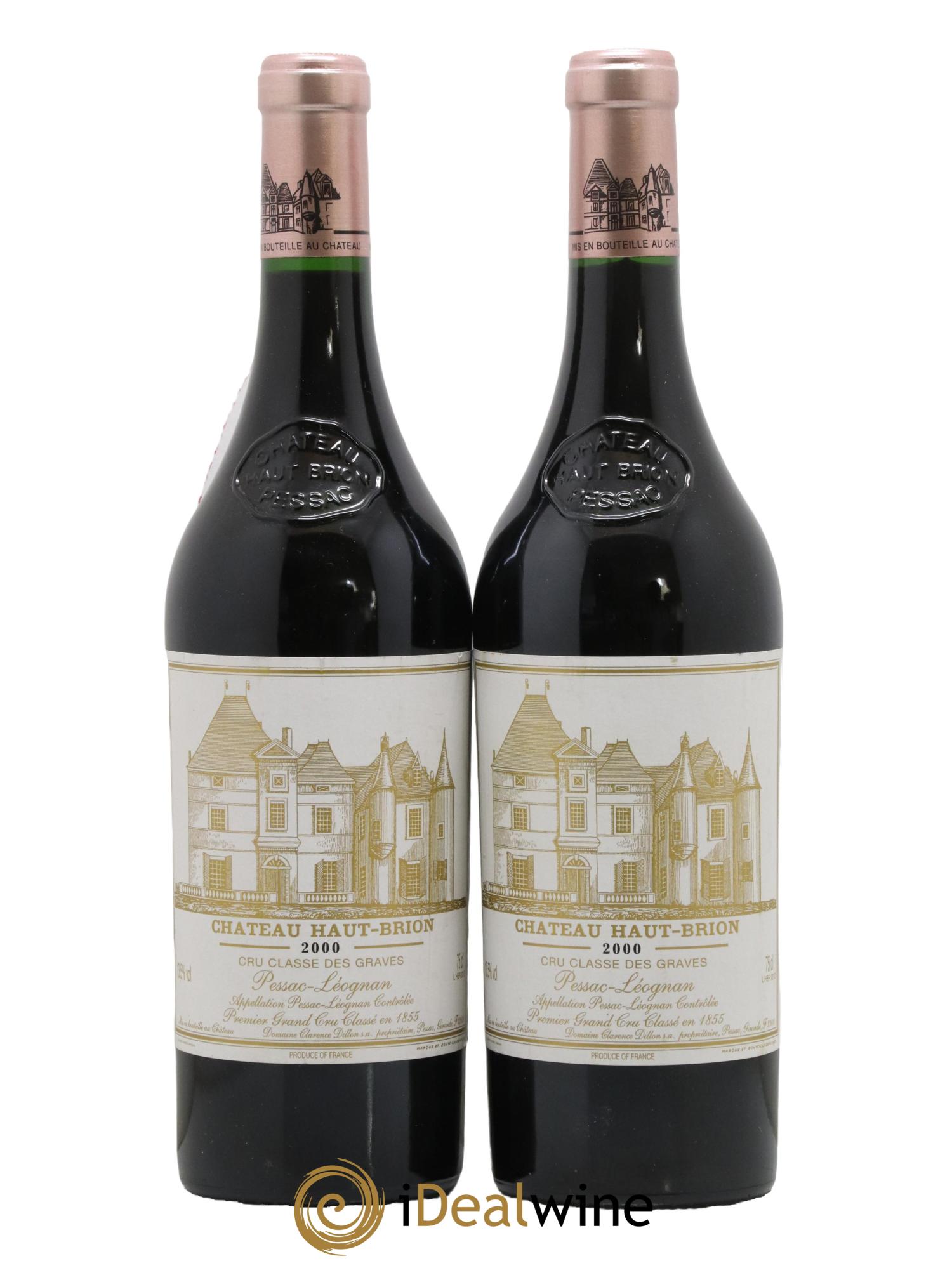 Château Haut Brion 1er Grand Cru Classé 2000 - Lot de 2 bouteilles - 0