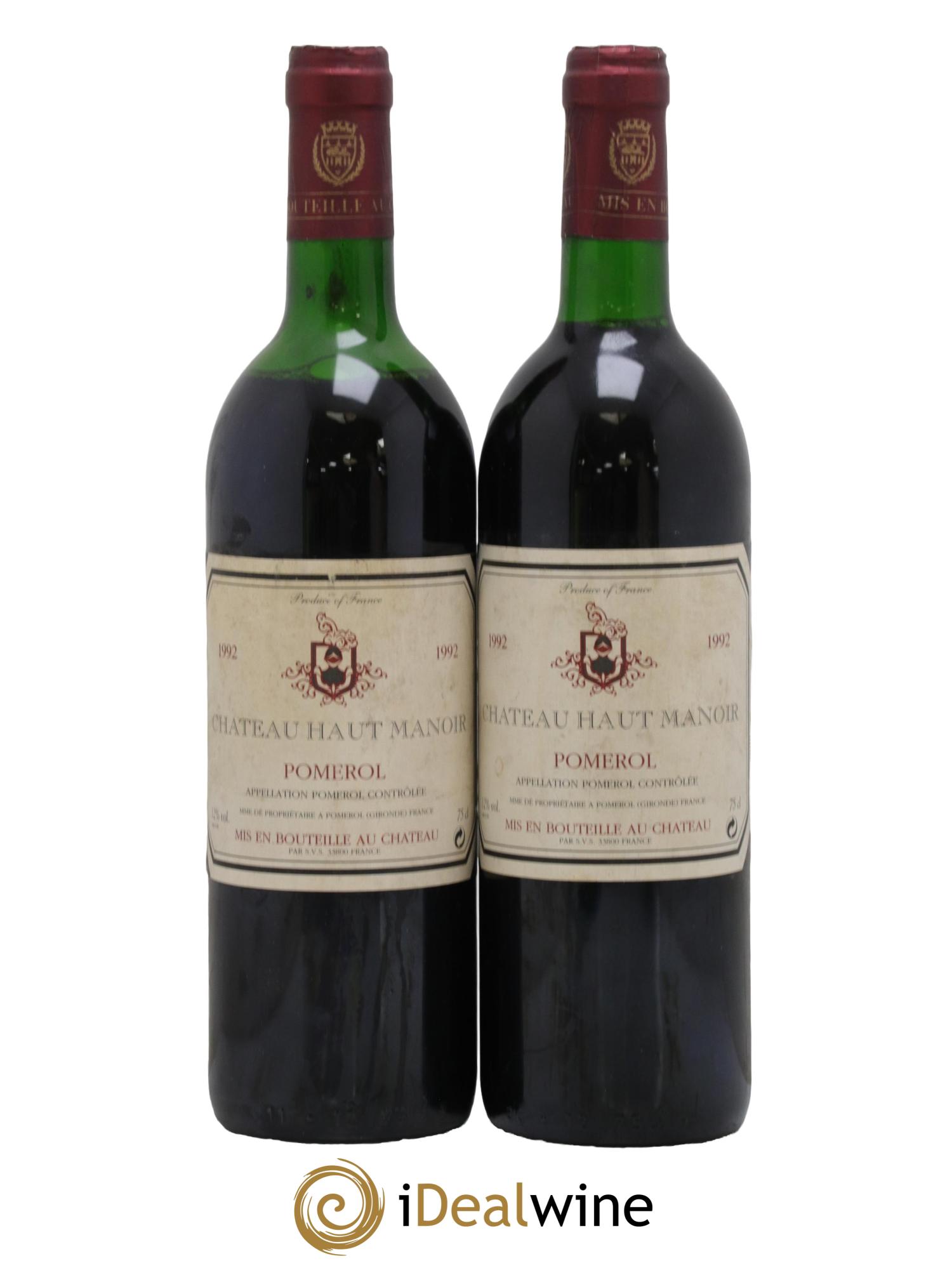 Pomerol Château Haut Manoir 1992 - Posten von 2 Flaschen - 0