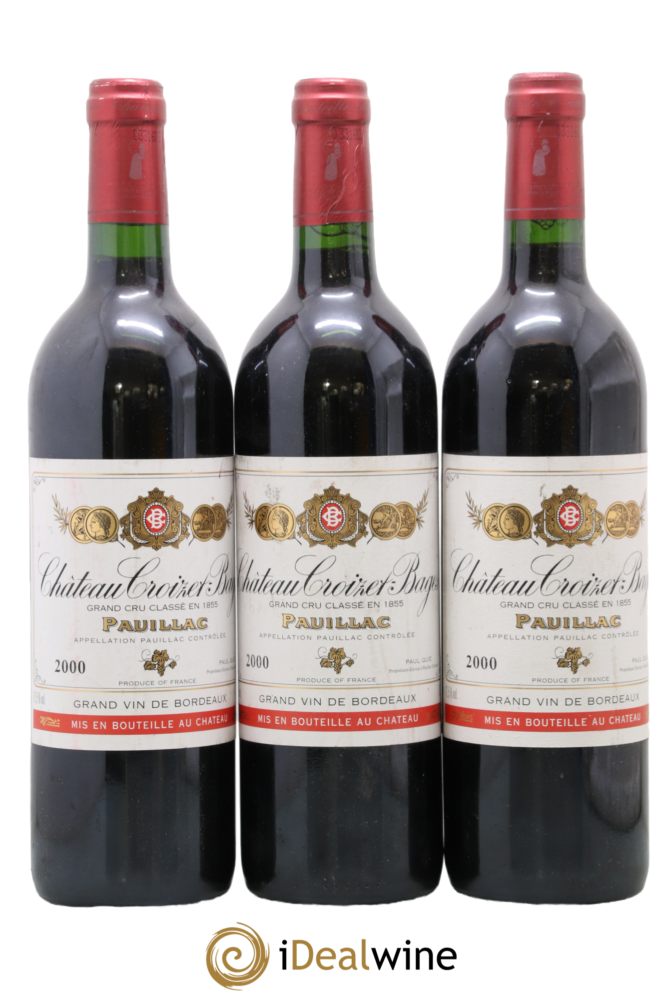 Château Croizet Bages 5ème Grand Cru Classé 2000 - Lot de 3 bouteilles - 0