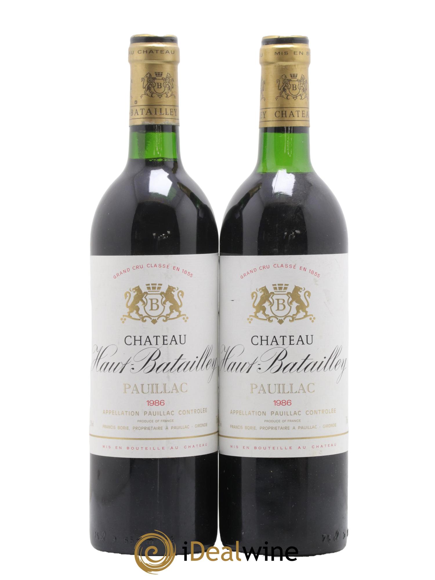 Château Haut Batailley 5ème Grand Cru Classé 1986 - Lot de 2 bouteilles - 0