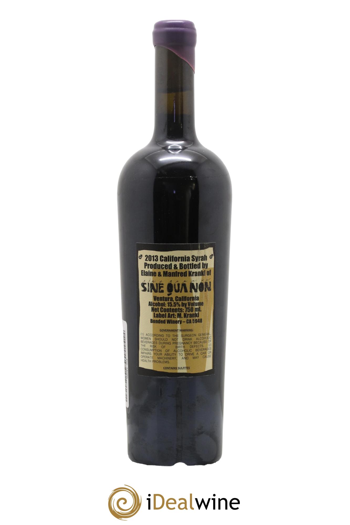 USA Californie Male Syrah Sine Qua Non 2013 - Lotto di 1 bottiglia - 1
