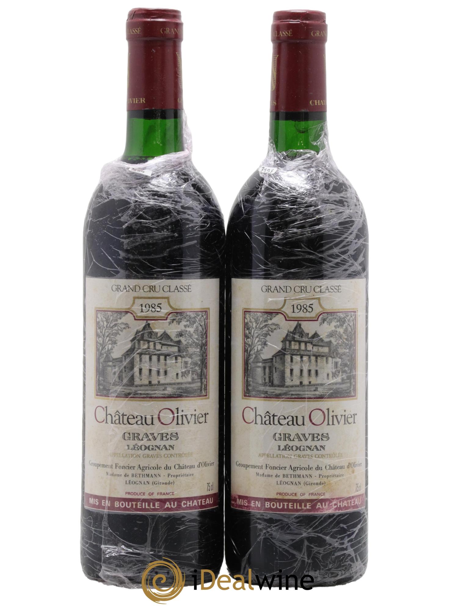 Château Olivier Cru Classé de Graves 1985 - Lot de 2 bouteilles - 0