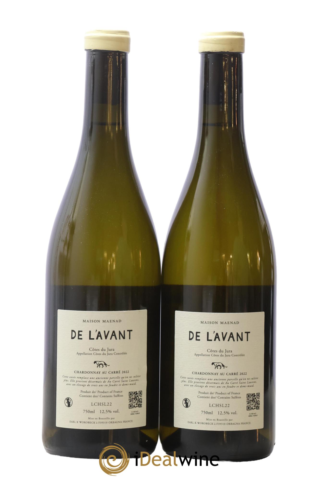 Côtes du Jura De l'Avant - Chardonnay Au Carré Katie Worobeck Maison Maenad 2022 - Posten von 2 Flaschen - 1