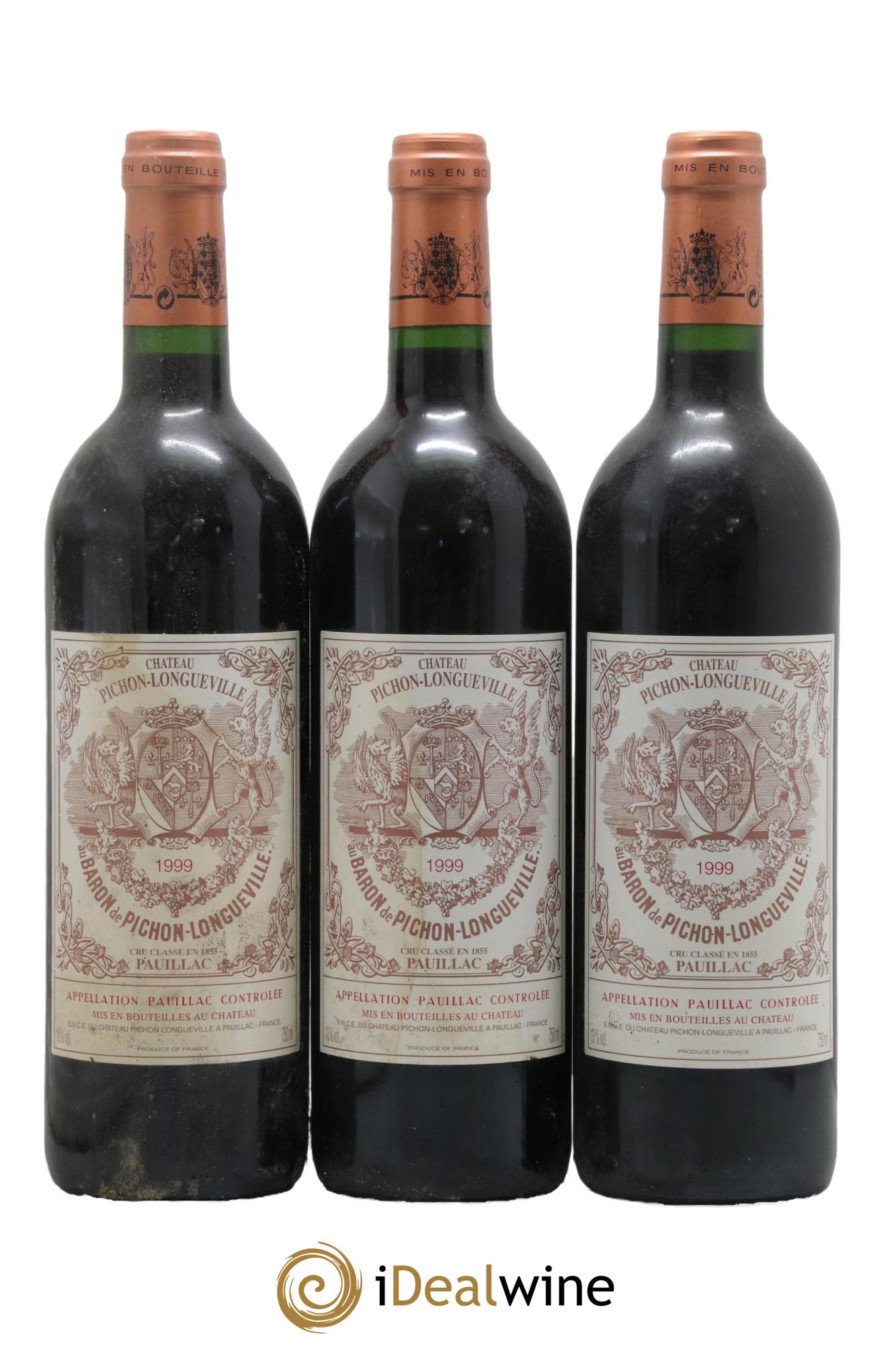 Pichon Longueville Baron 2ème Grand Cru Classé 1999 - Posten von 3 Flaschen - 0
