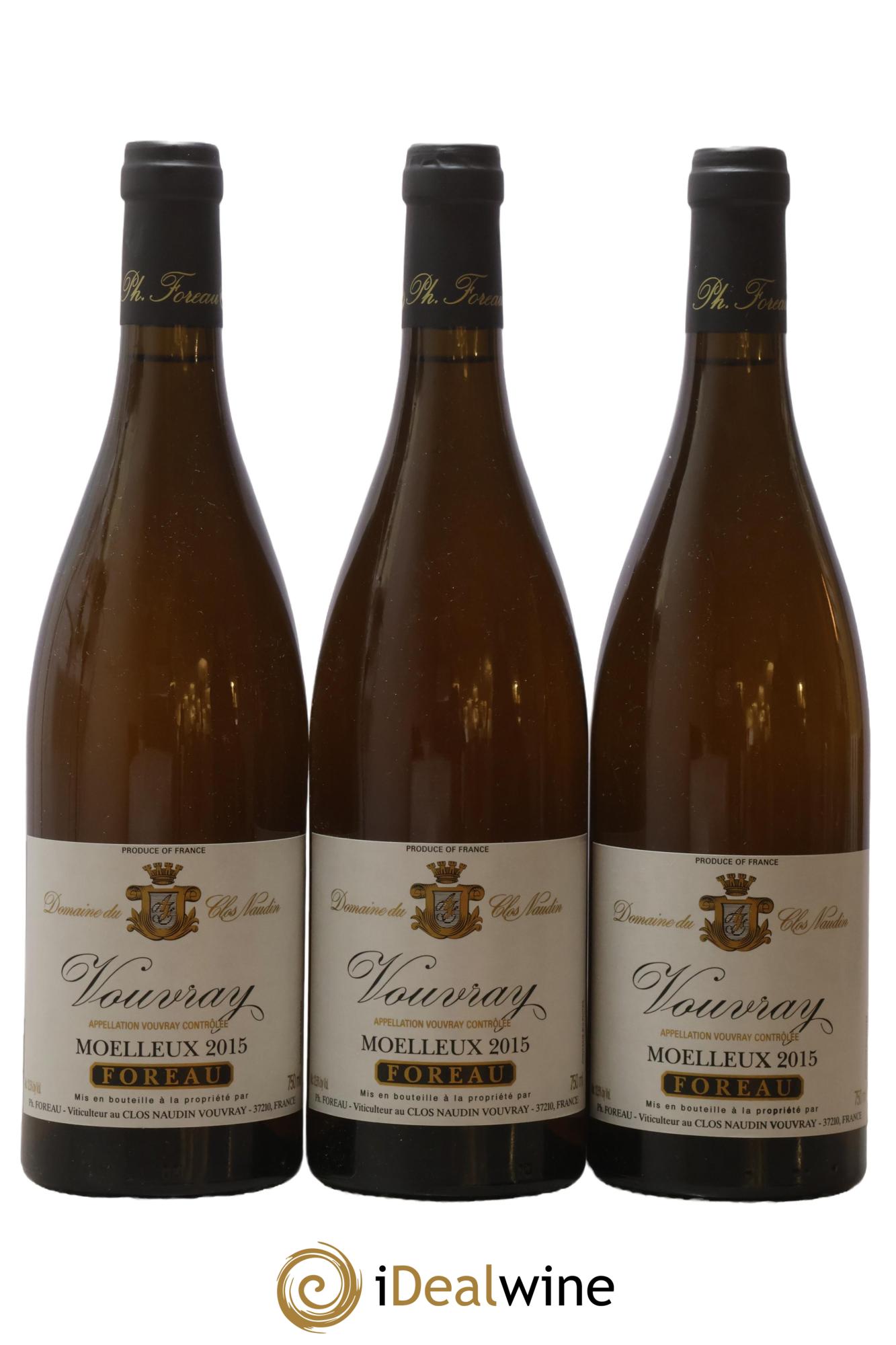 Vouvray Moelleux Clos Naudin - Philippe Foreau 2015 - Lot of 3 bottles - 0