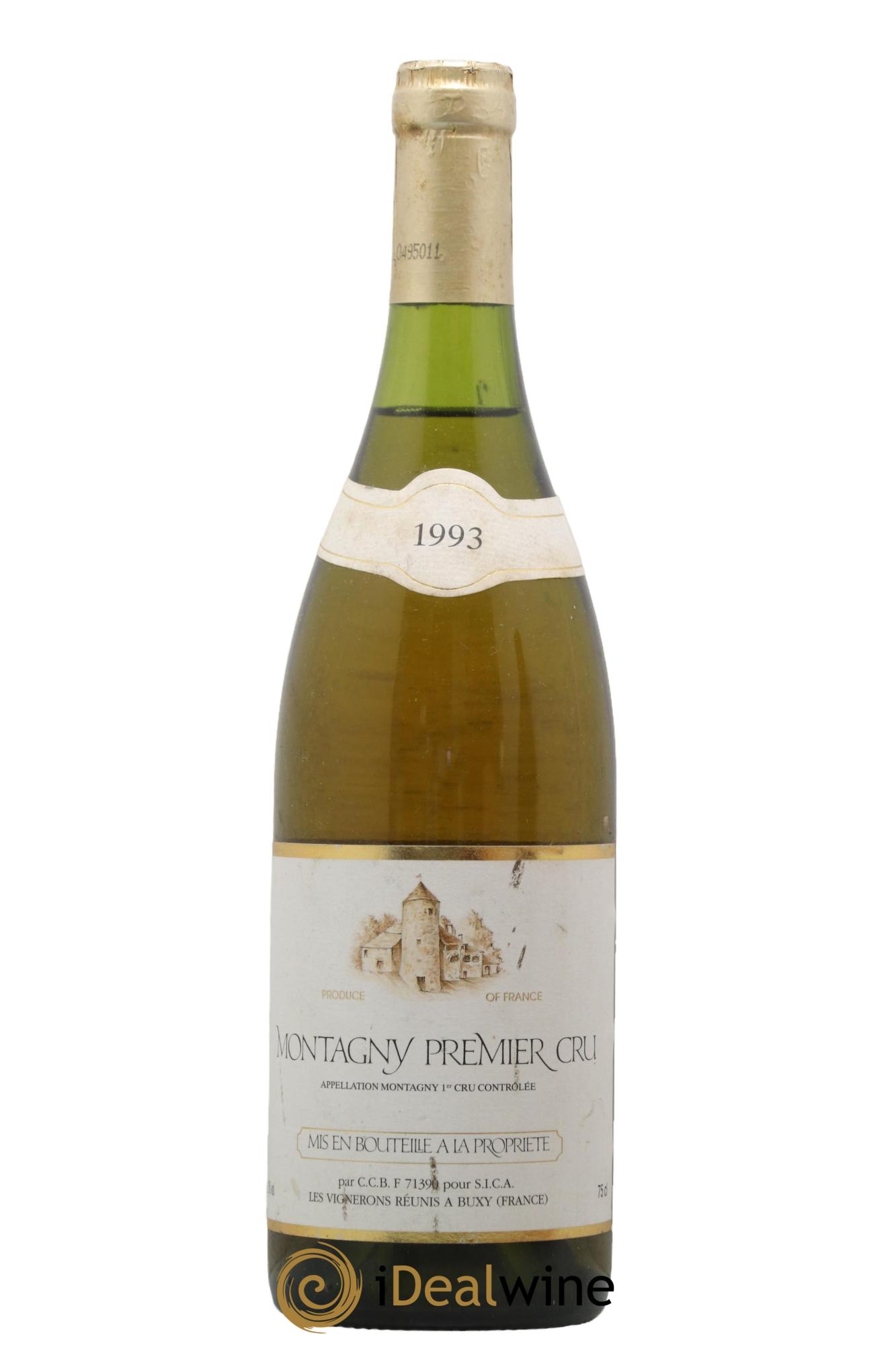 Montagny 1er Cru Les Vignerons Reunis à Buxy 1993 - Lot de 1 bouteille - 0