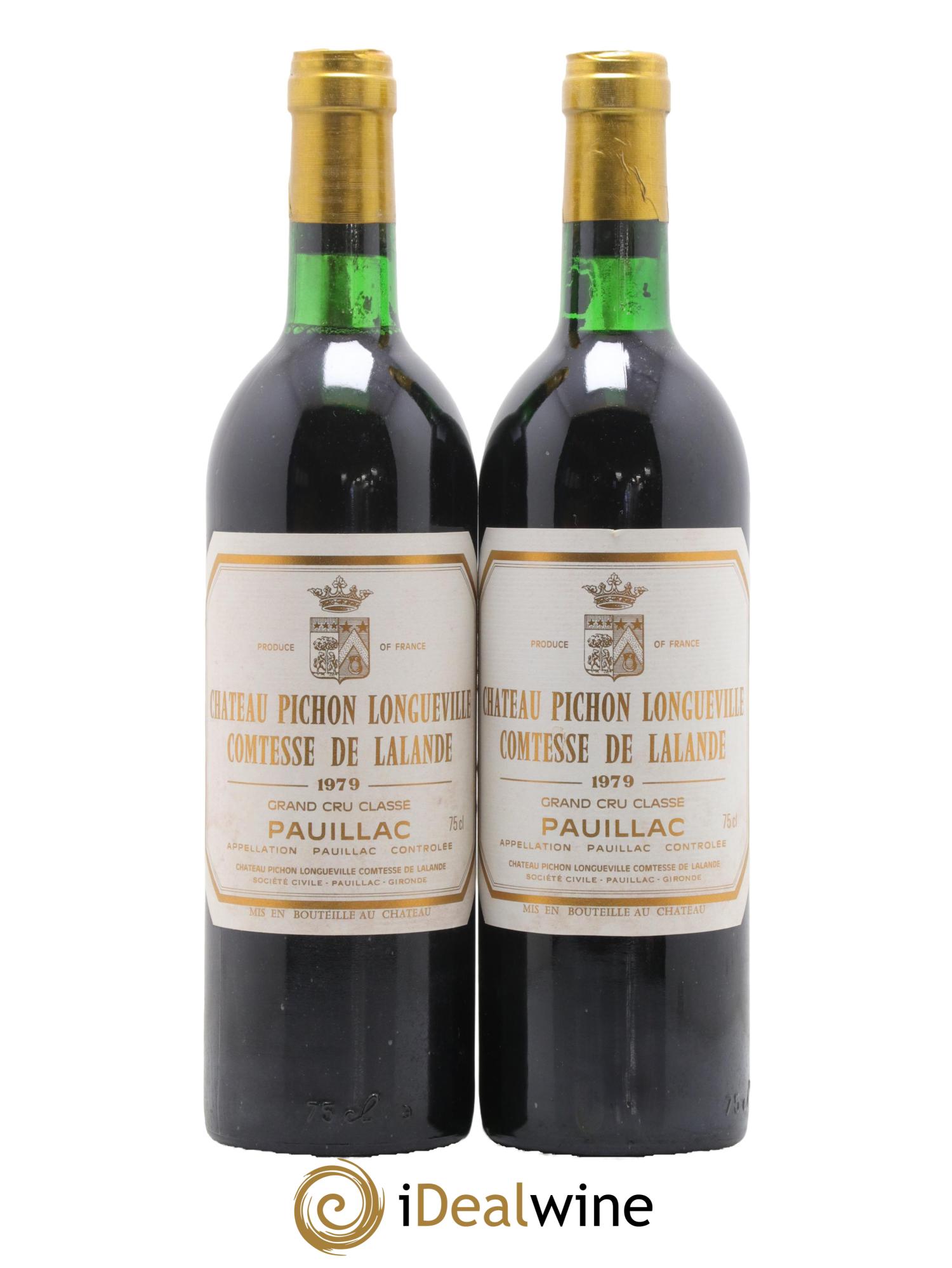 Château Pichon Longueville Comtesse de Lalande 2ème Grand Cru Classé 1979 - Lot de 2 bouteilles - 0