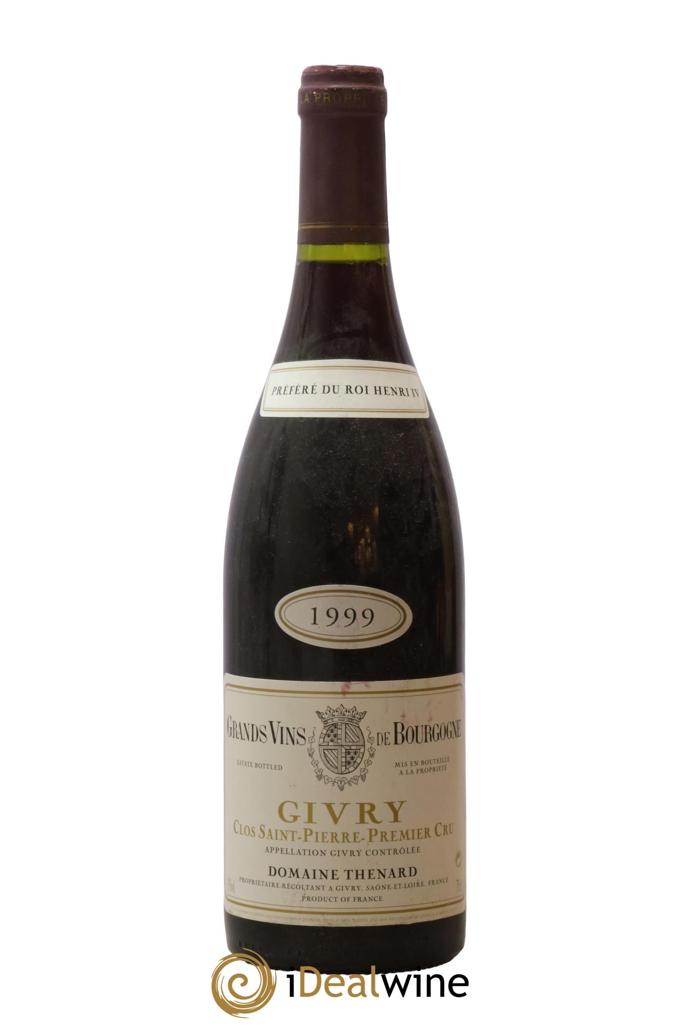 Givry 1er Cru Clos Saint Pierre Domaine Thenard 1999 - Posten von 1 Flasche - 0