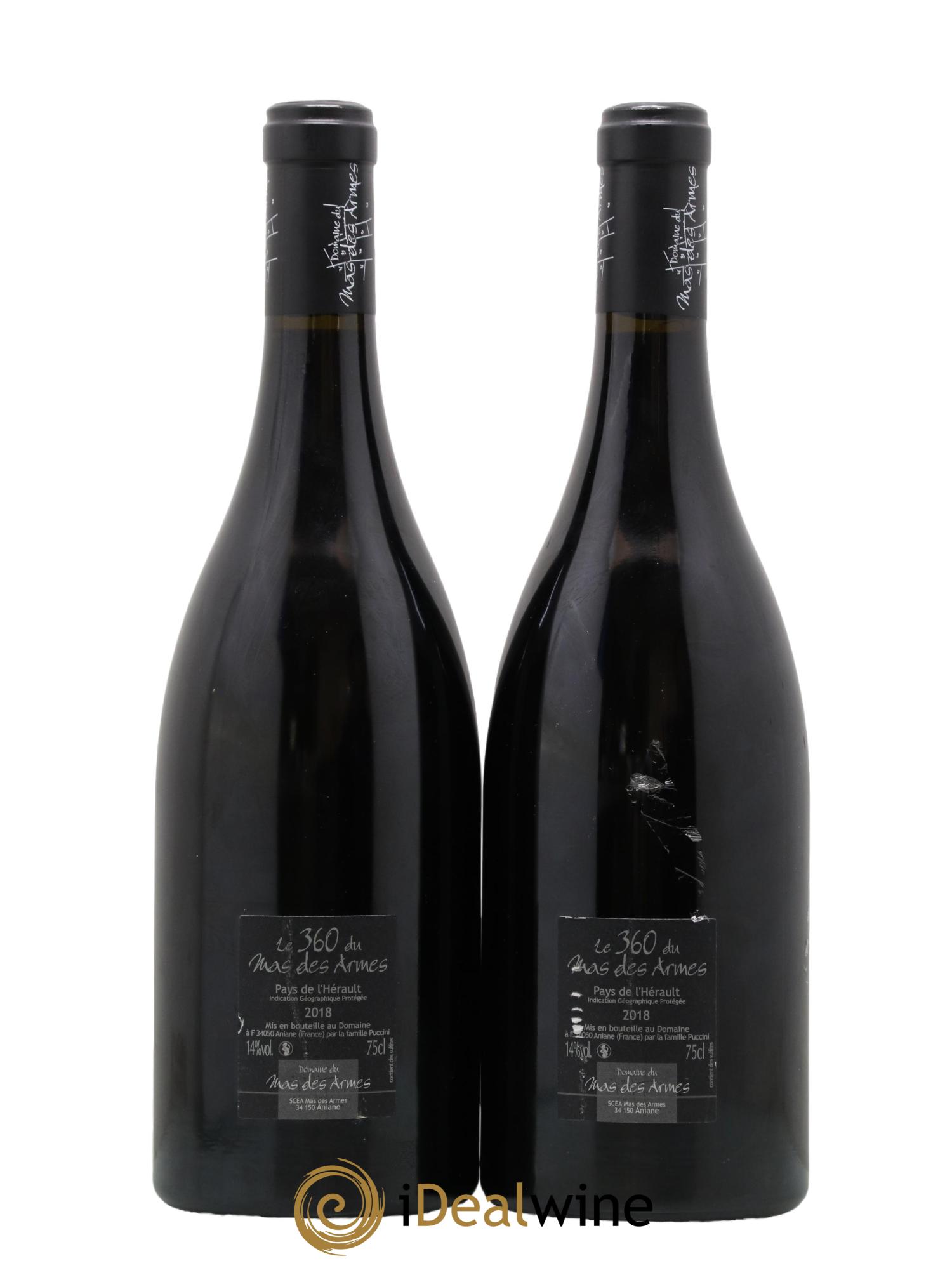 IGP Pays d'Hérault (Vin de Pays de l'Hérault) Cuvée 360 Mas des Armes 2018 - Posten von 2 Flaschen - 1