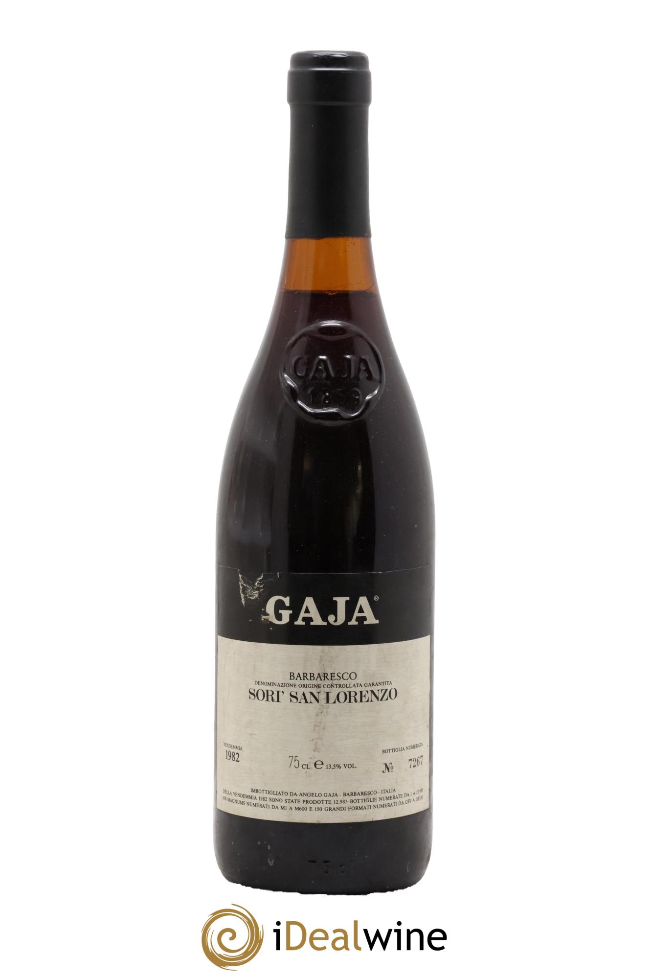 Barbaresco DOCG Sori San Lorenzo Angelo Gaja 1982 - Posten von 1 Flasche - 0
