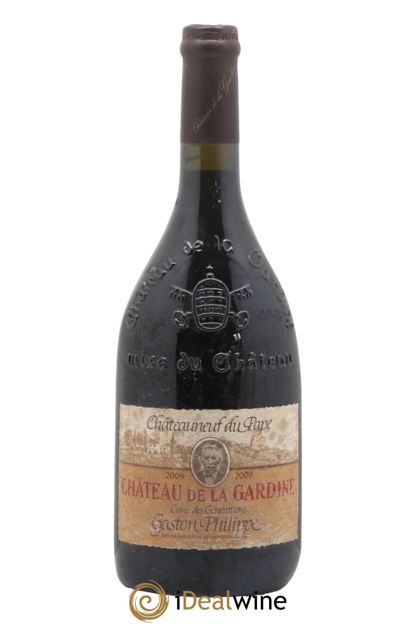 Châteauneuf-du-Pape Château de La Gardine Cuvée des Générations Gaston Philippe Famille Brunel 2009 - Lot de 1 bouteille - 0