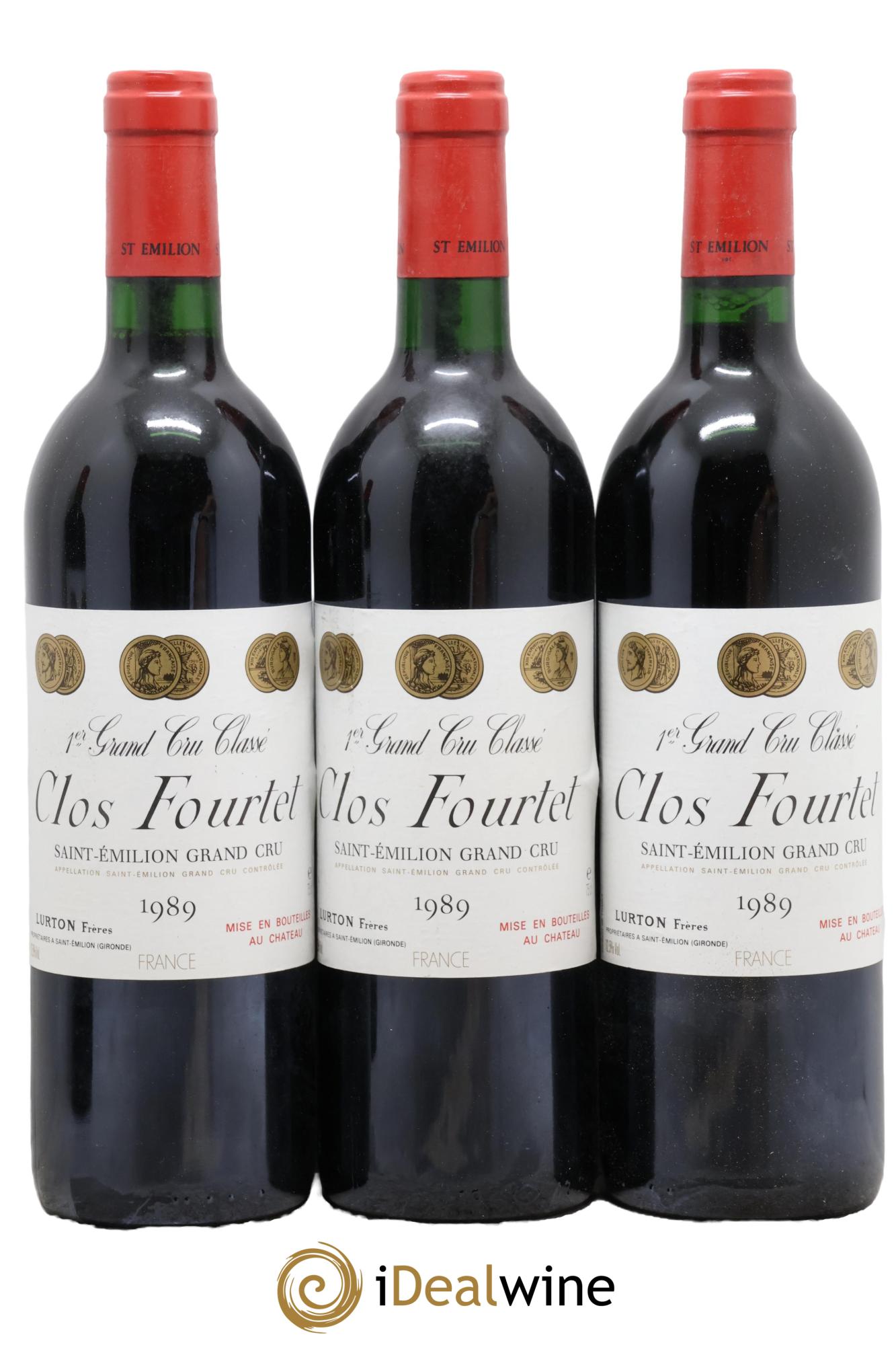 Clos Fourtet 1er Grand Cru Classé B 1989 - Lot de 3 bouteilles - 0