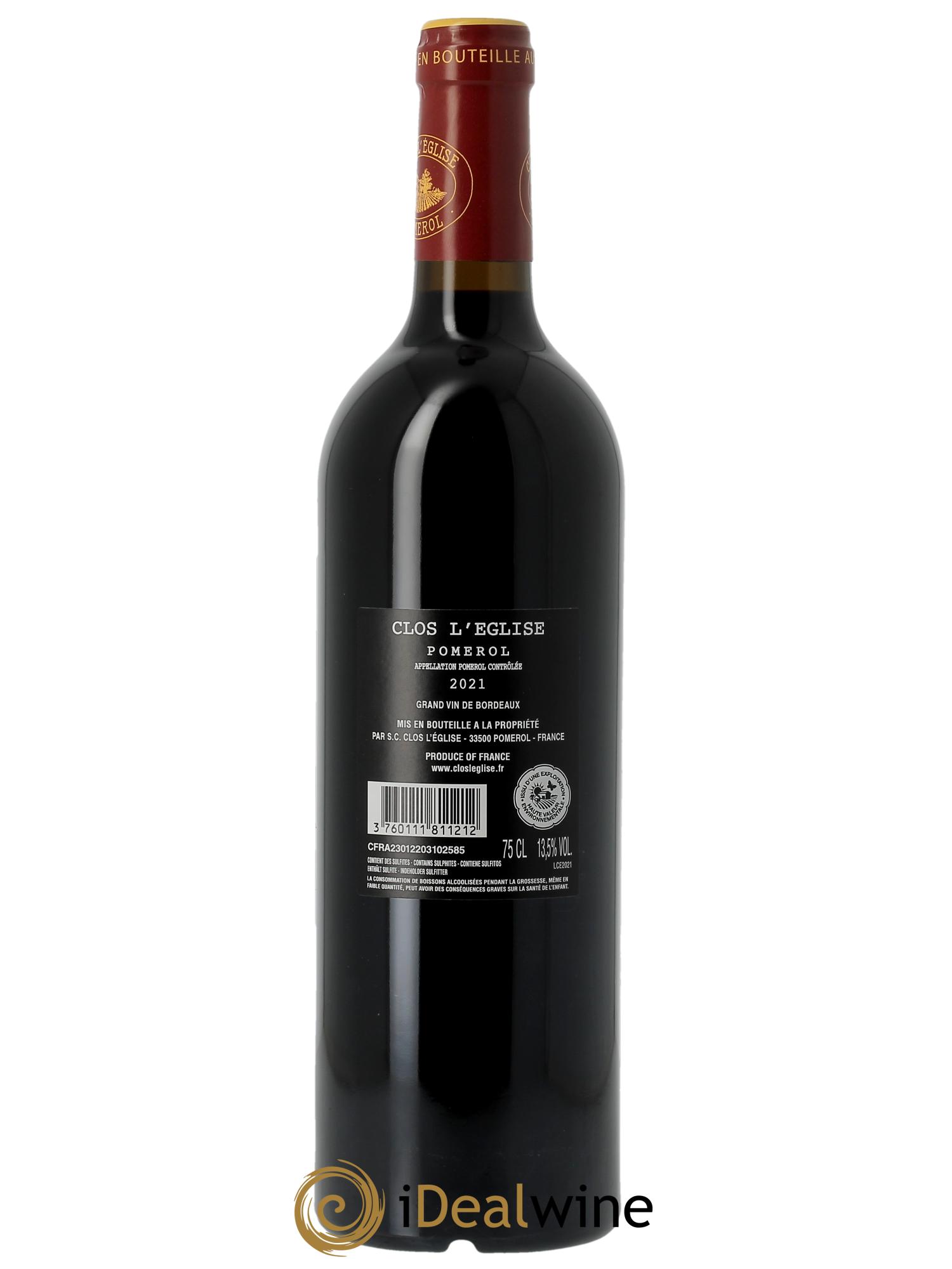 Clos l'Eglise  2021 - Lot of 1 bottle - 2