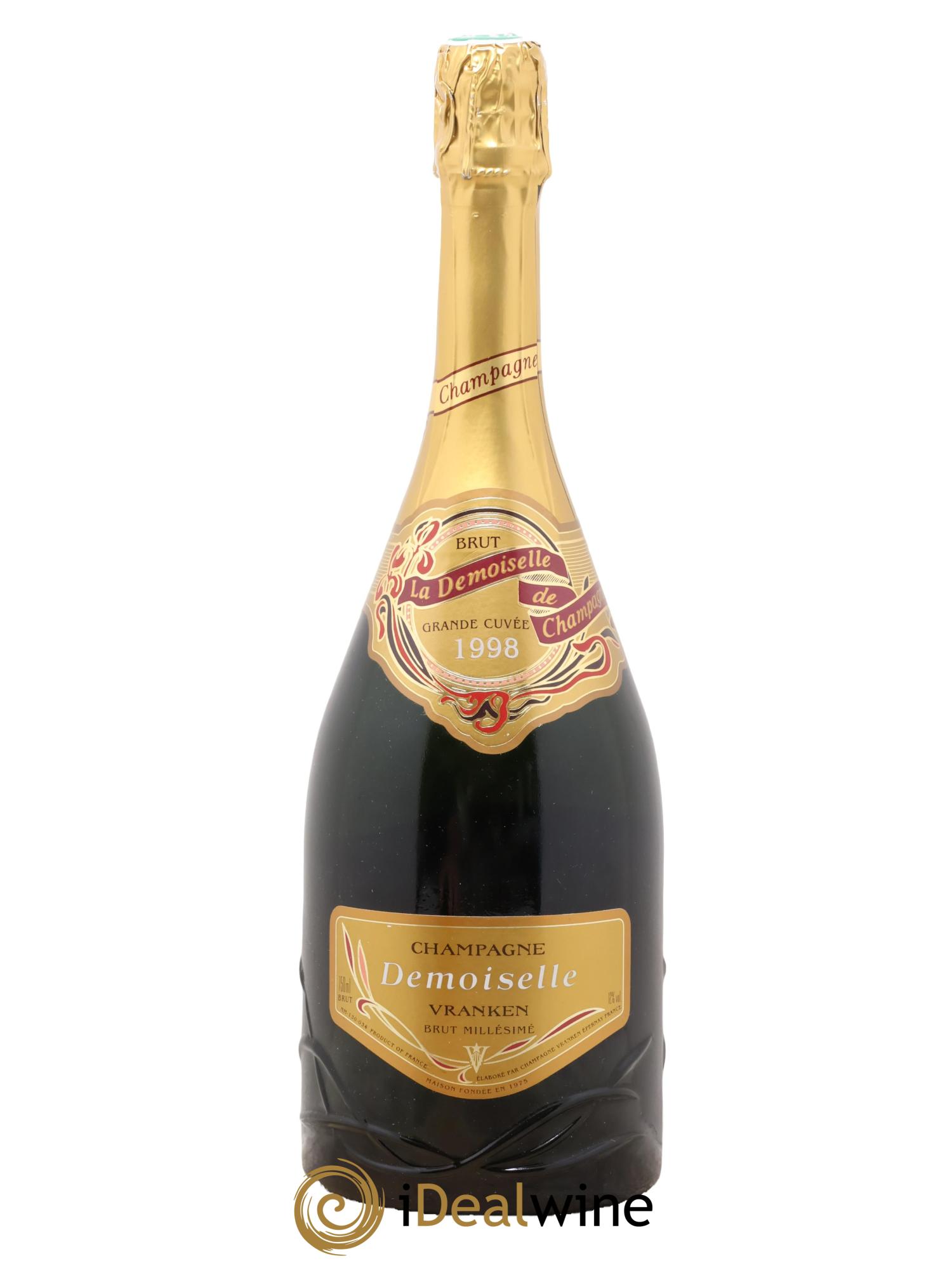 Champagne Brut La Demoiselle Grande Cuvée Vranken 1998 - Lot de 1 bouteille - 0