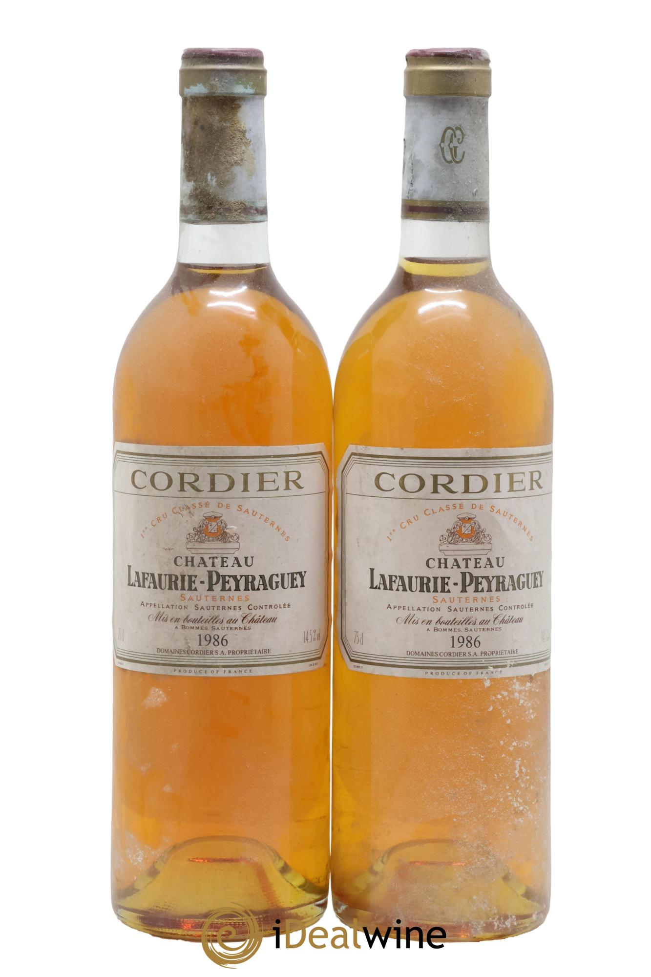 Château Lafaurie-Peyraguey 1er Grand Cru Classé 1986 - Posten von 2 Flaschen - 0