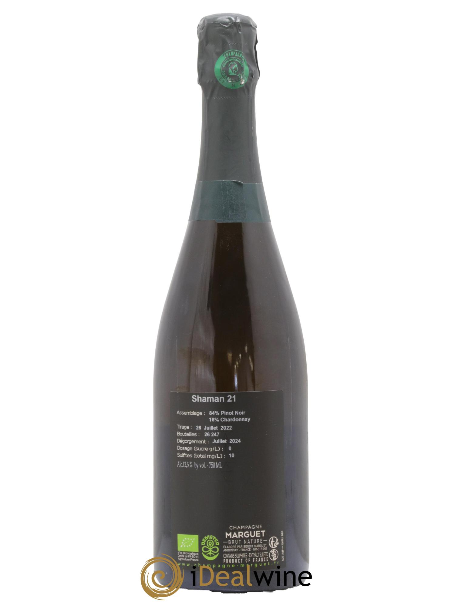 Shaman 21 Grand Cru Brut Nature Marguet 2021 - Lot de 1 bouteille - 1