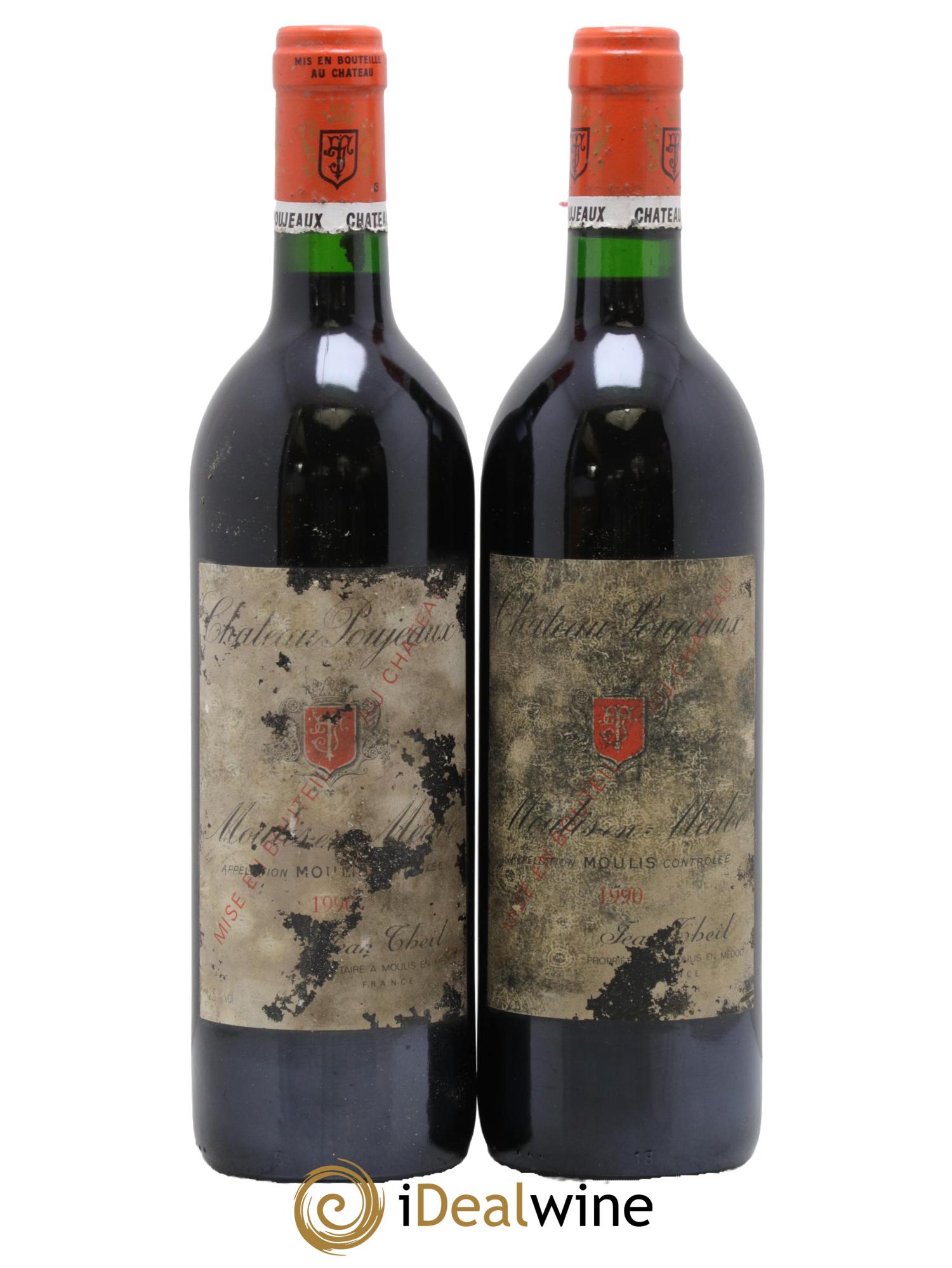 Château Poujeaux 1990 - Lotto di 2 bottiglie - 0