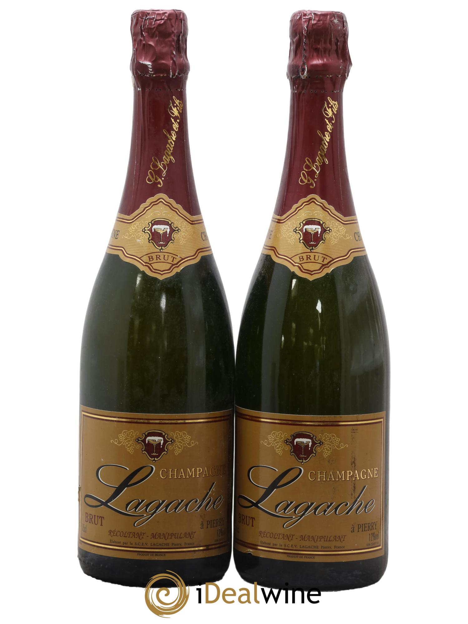 Champagne Brut Lagache - Lot of 2 bottles - 0