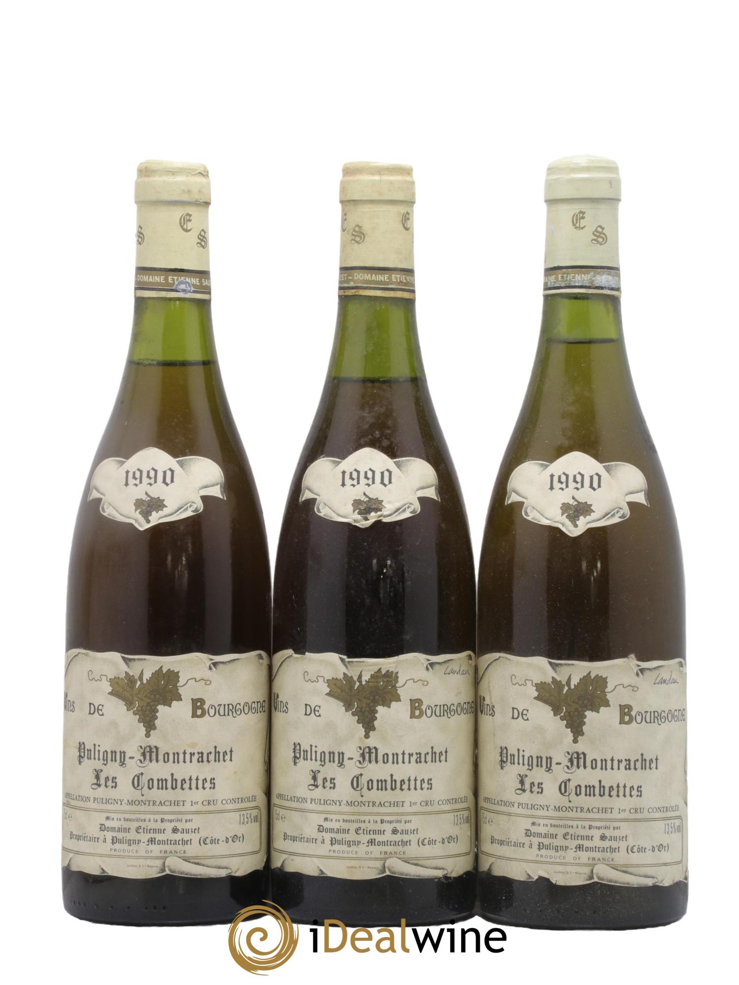 Puligny-Montrachet 1er Cru Les Combettes Etienne Sauzet  1990 - Lot of 3 bottles - 0