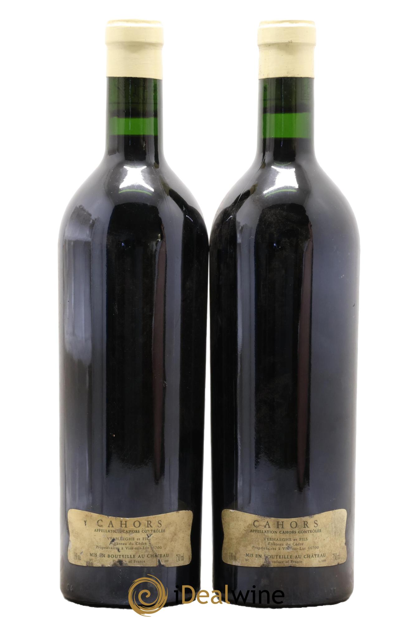Cahors Château du Cèdre Cuvée Le Cèdre Pascal et Jean-Marc Verhaeghe 1998 - Lot de 2 bouteilles - 1